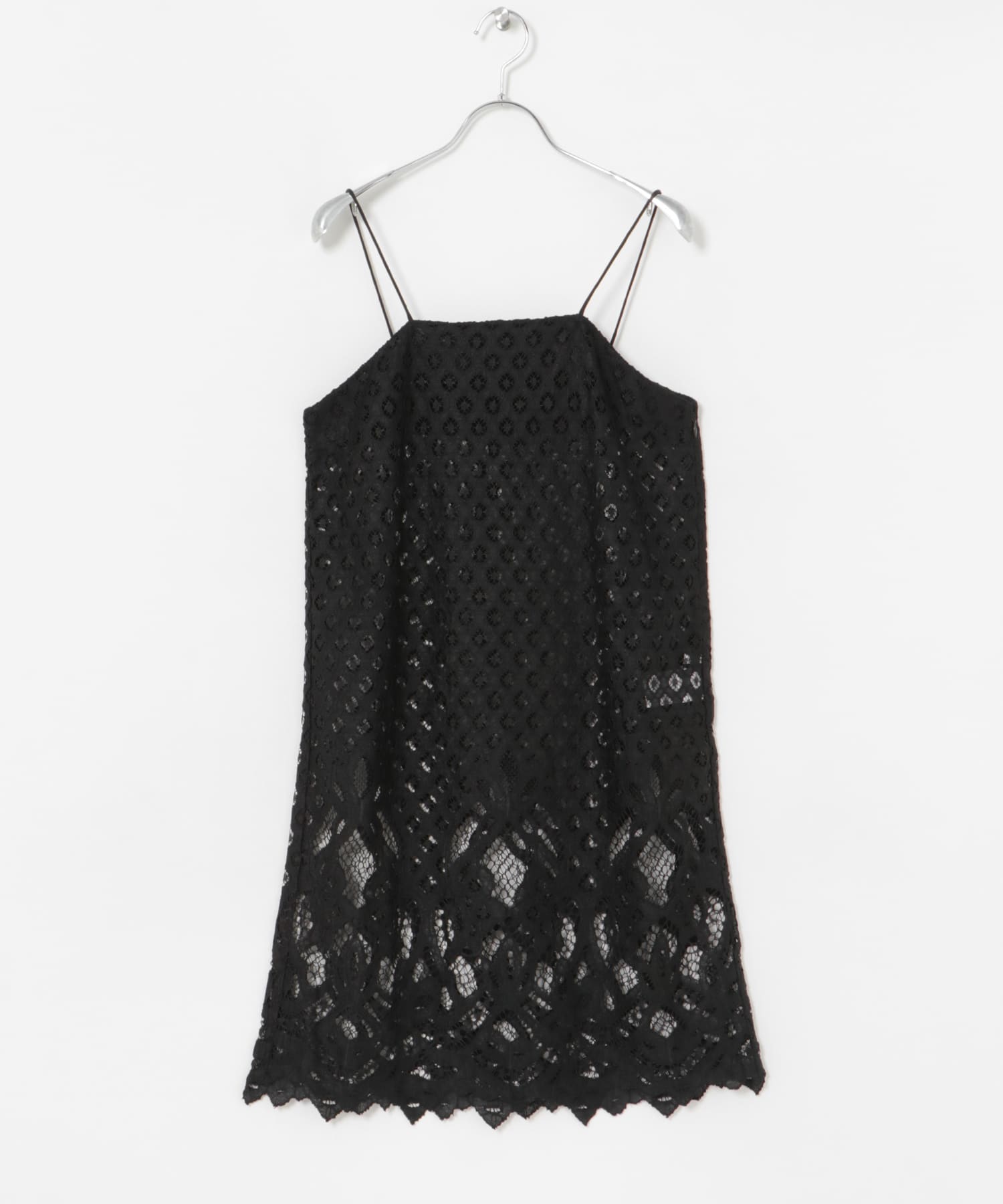 インドレースベアキャミワンピース BLACK FREE