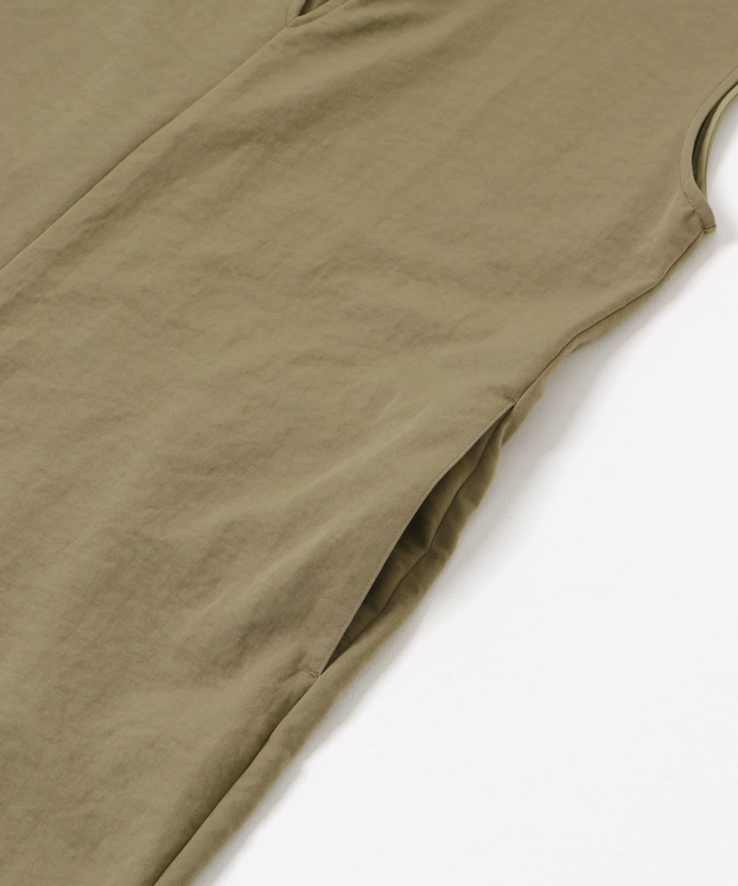 『2サイズ展開』リネンライク深Vネックオールインワン KHAKI 36