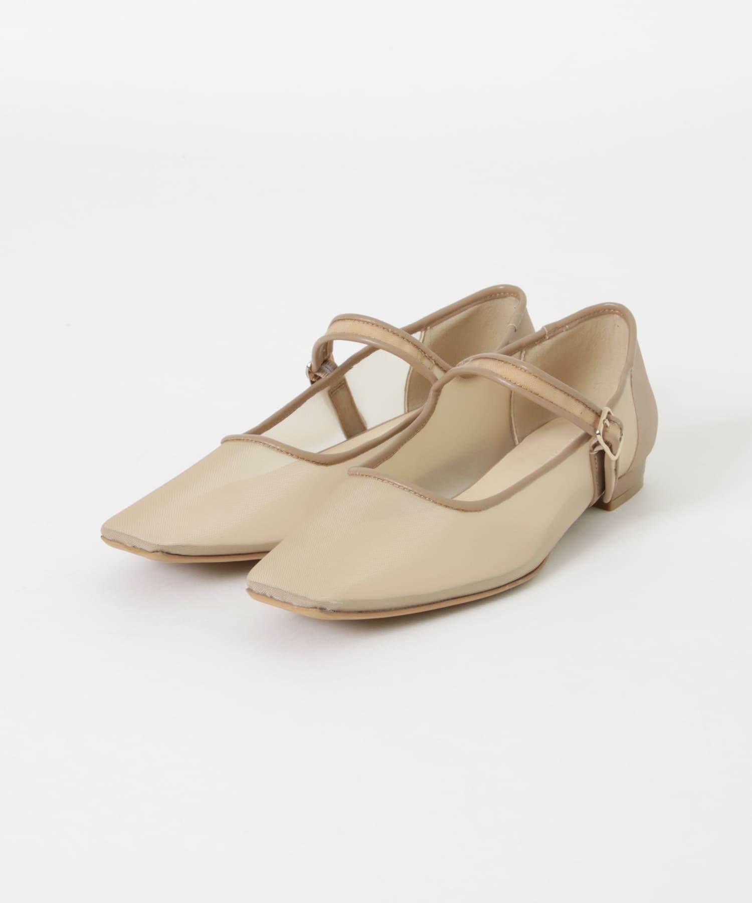 シアーメリージェーンフラットシューズ BEIGE 23.5