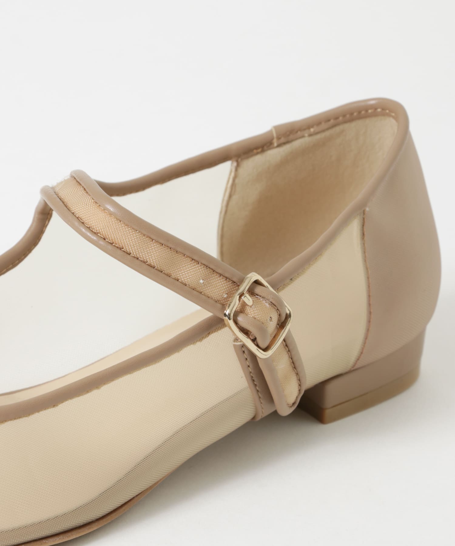 シアーメリージェーンフラットシューズ BEIGE 23.5