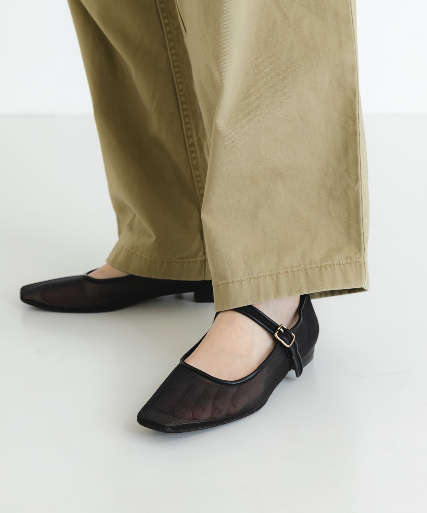 シアーメリージェーンフラットシューズ