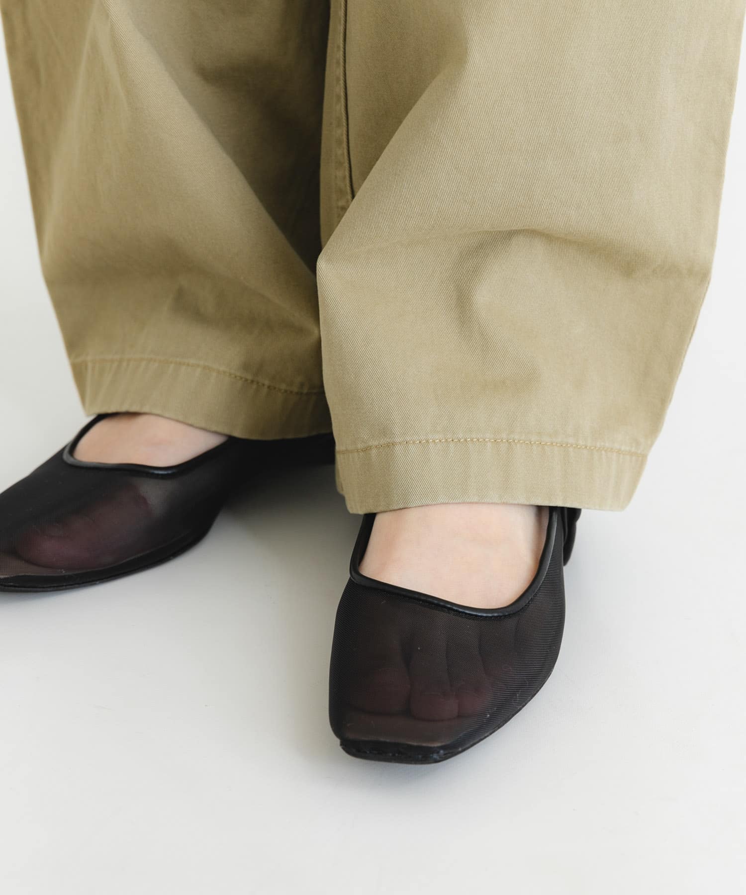 シアーメリージェーンフラットシューズ BLACK 23.5