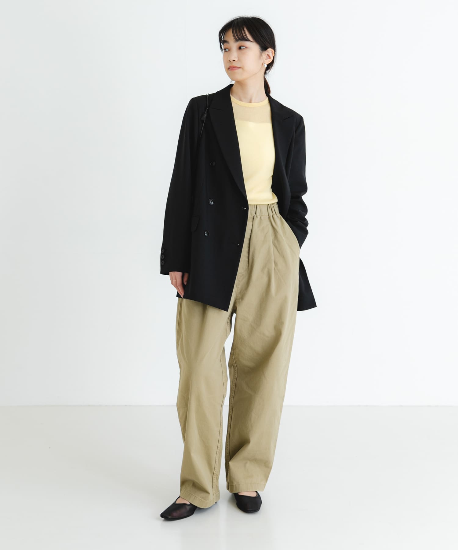 シアーメリージェーンフラットシューズ BLACK 23.5