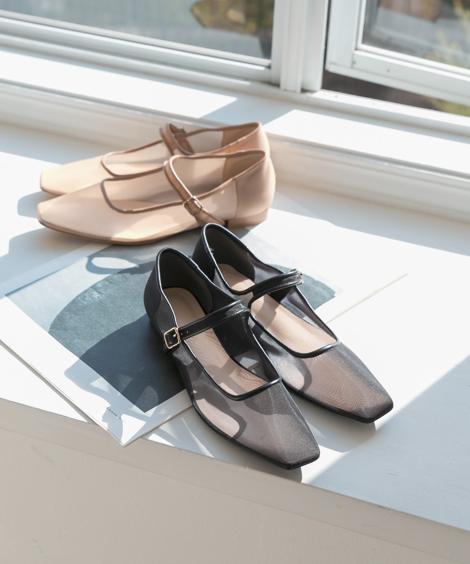 シアーメリージェーンフラットシューズ BLACK 24