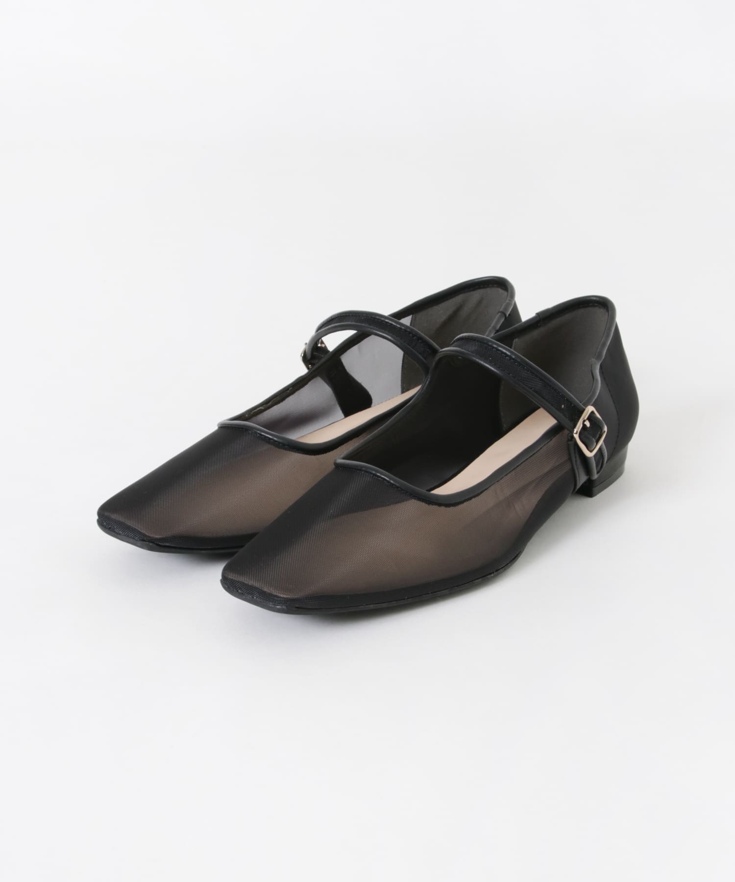 シアーメリージェーンフラットシューズ BLACK 23.5
