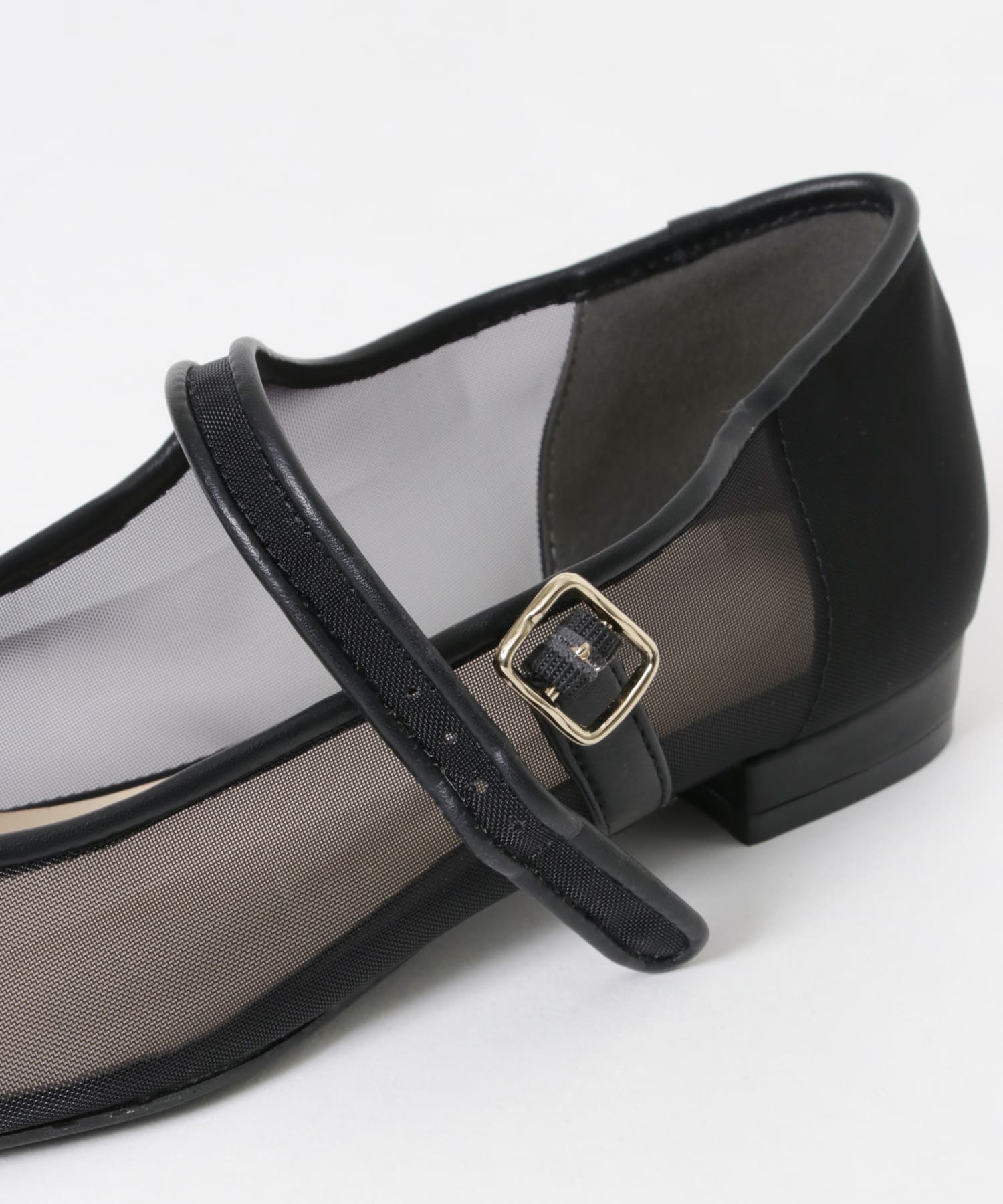 シアーメリージェーンフラットシューズ BLACK 23.5