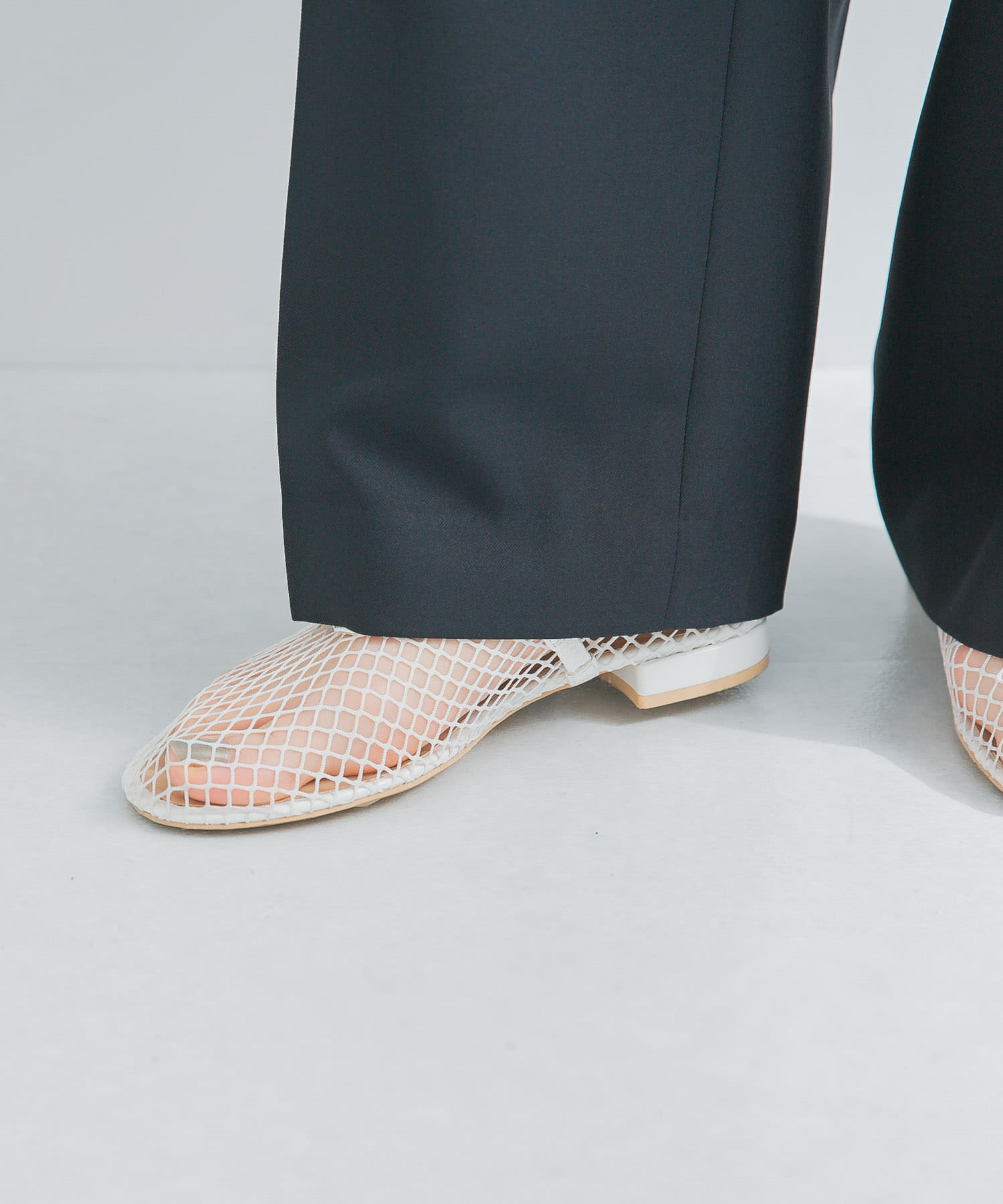 メッシュフラットシューズ WHITE 23.5
