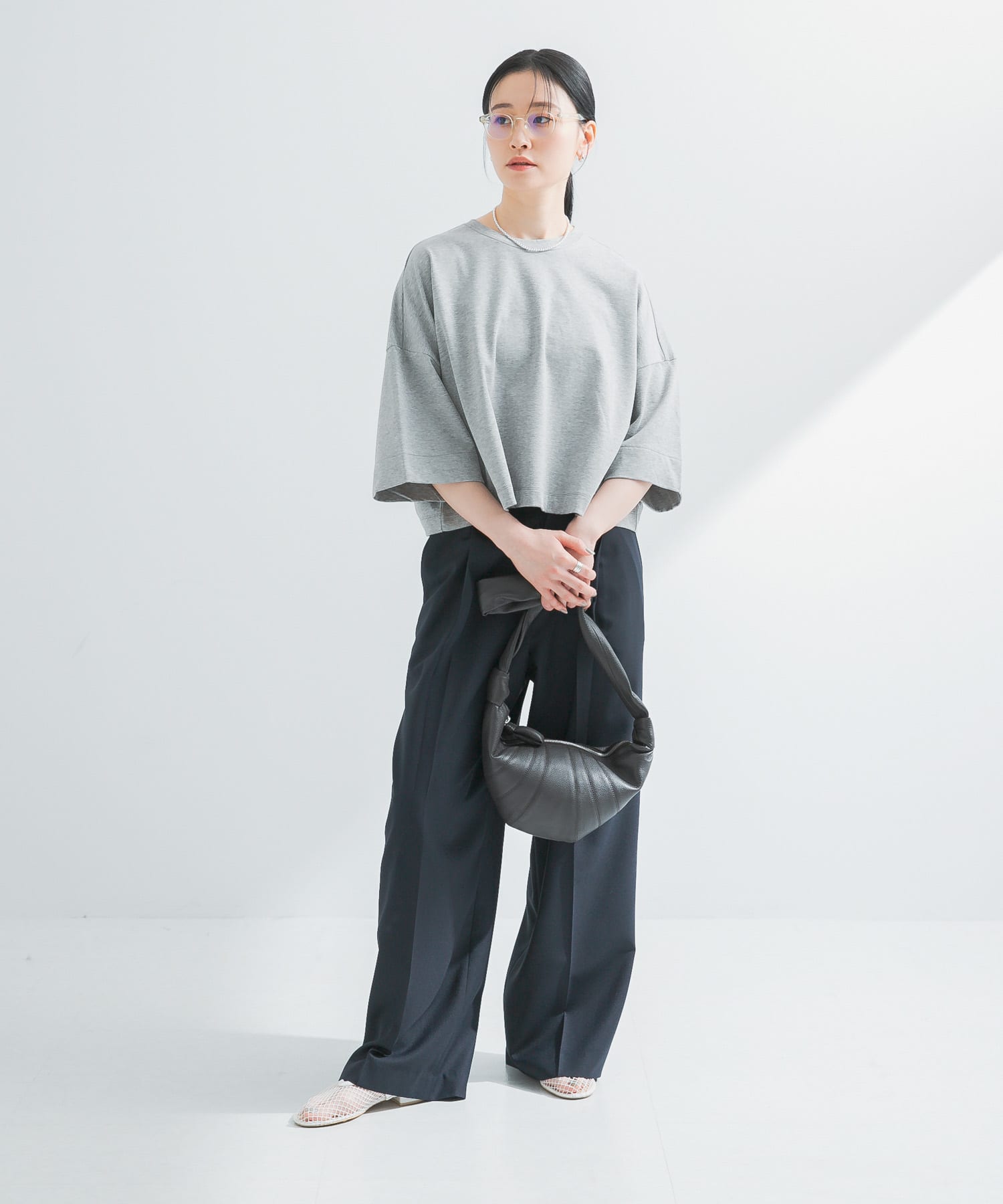 メッシュフラットシューズ WHITE 23.5