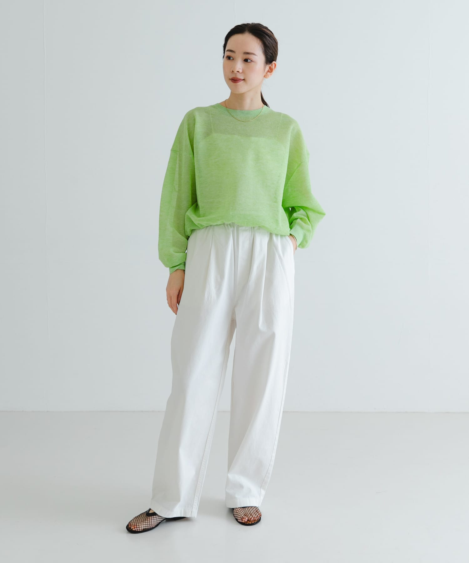 メッシュフラットシューズ BLACK 23.5