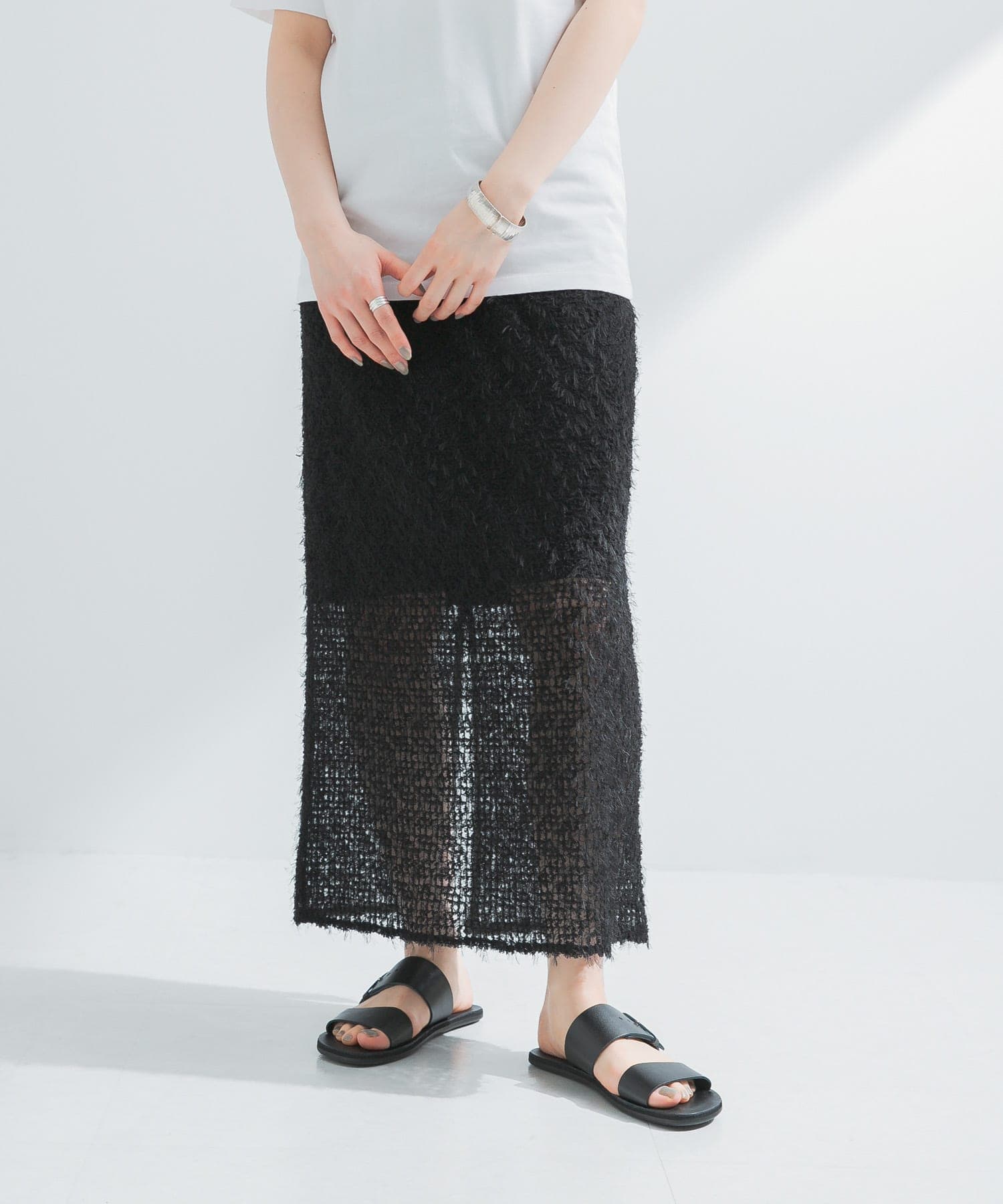 レザーサンダル BLACK 23