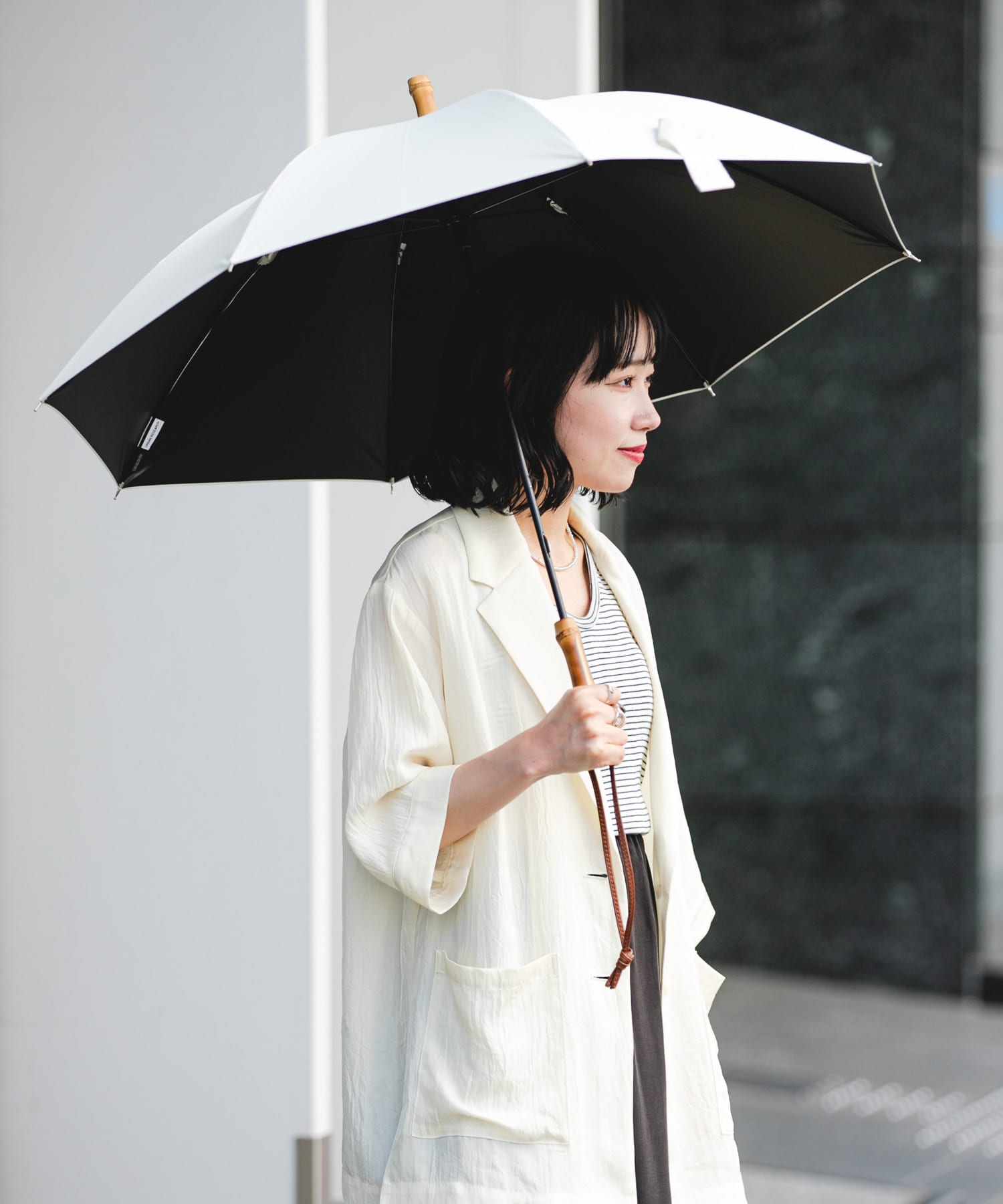 晴雨兼用バンブーアンブレラ IVORY -
