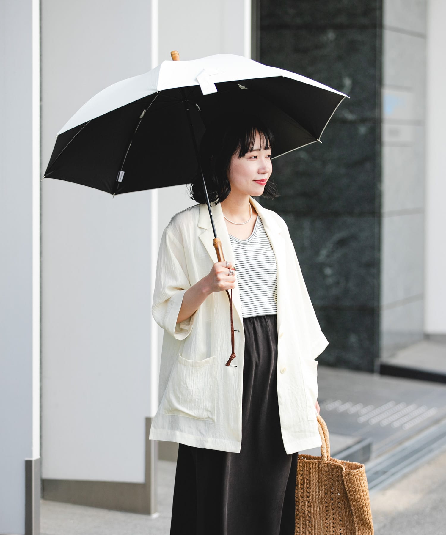 晴雨兼用バンブーアンブレラ IVORY -