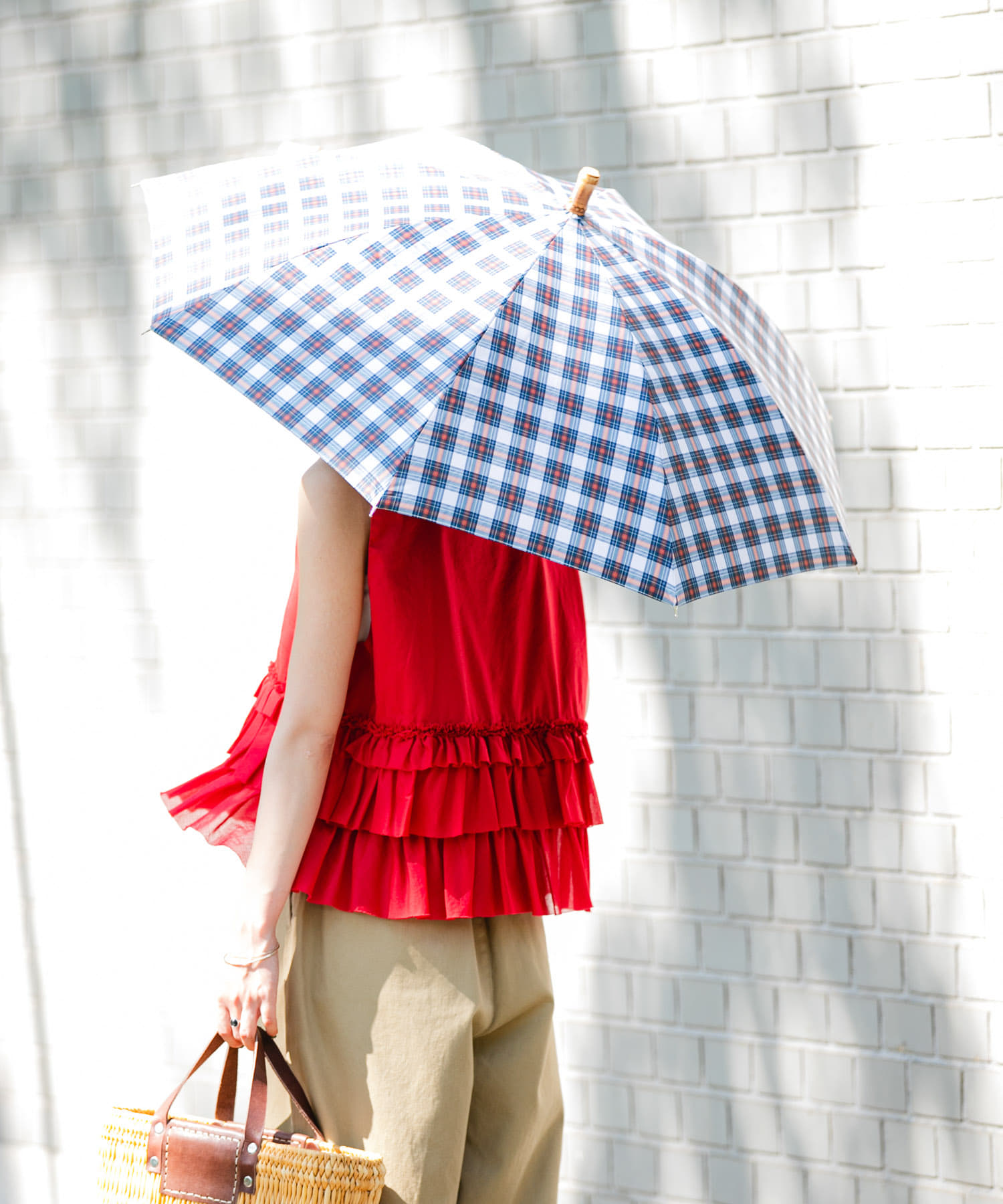 晴雨兼用バンブーアンブレラ CHECK -
