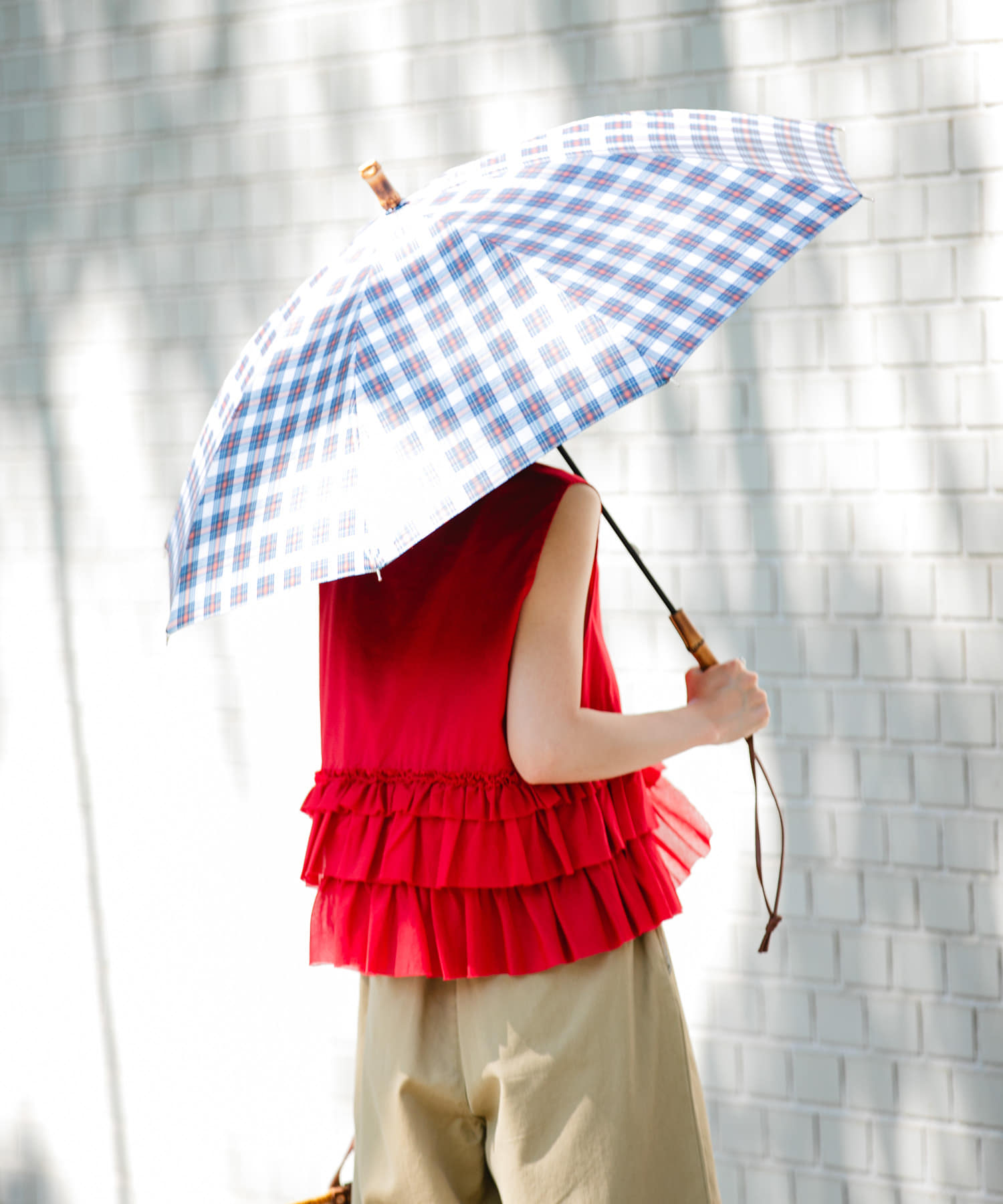 晴雨兼用バンブーアンブレラ CHECK -