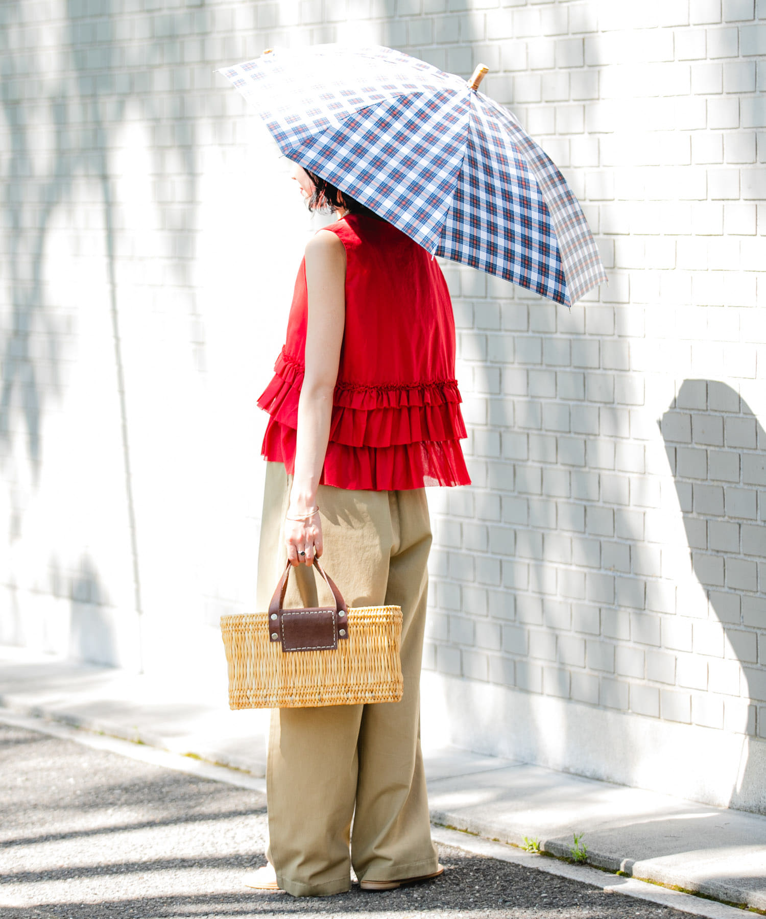 晴雨兼用バンブーアンブレラ CHECK -