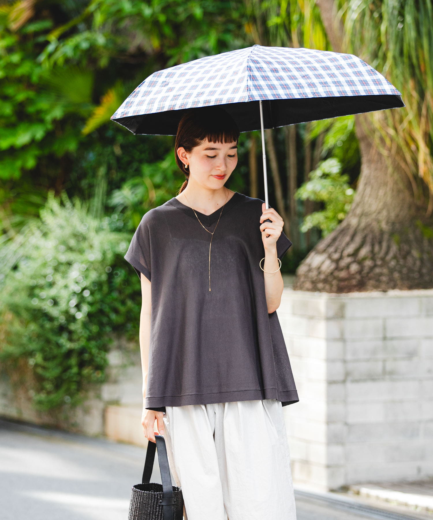 晴雨兼用コンパクトアンブレラ CHECK -