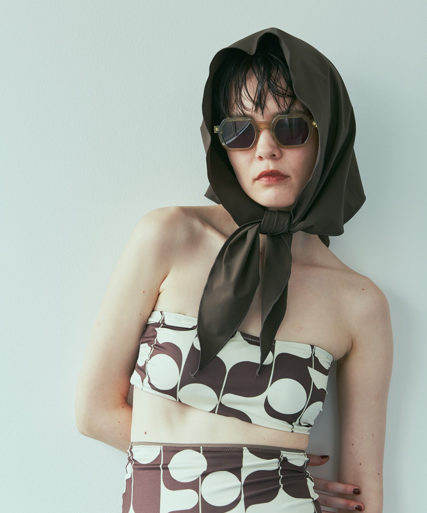 『UVカット』Swim URBAN RESEARCH　スイムサンカクスカーフ BROWN FREE