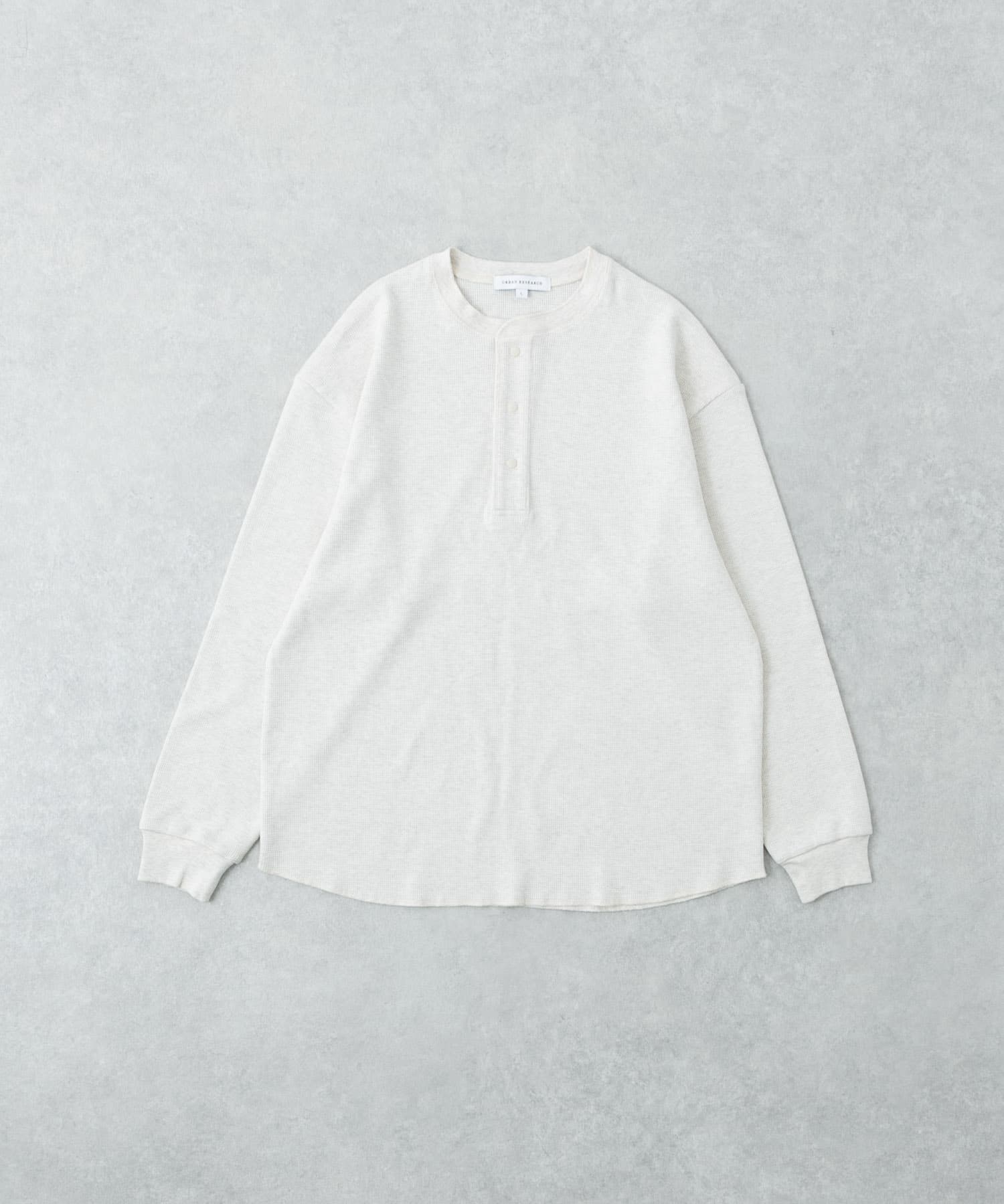 『UR TECH』度詰めワッフルヘンリーロングスリーブ OATMEAL M
