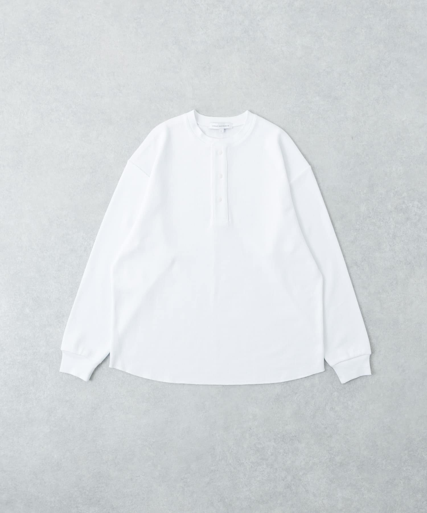 『UR TECH』度詰めワッフルヘンリーロングスリーブ WHITE M