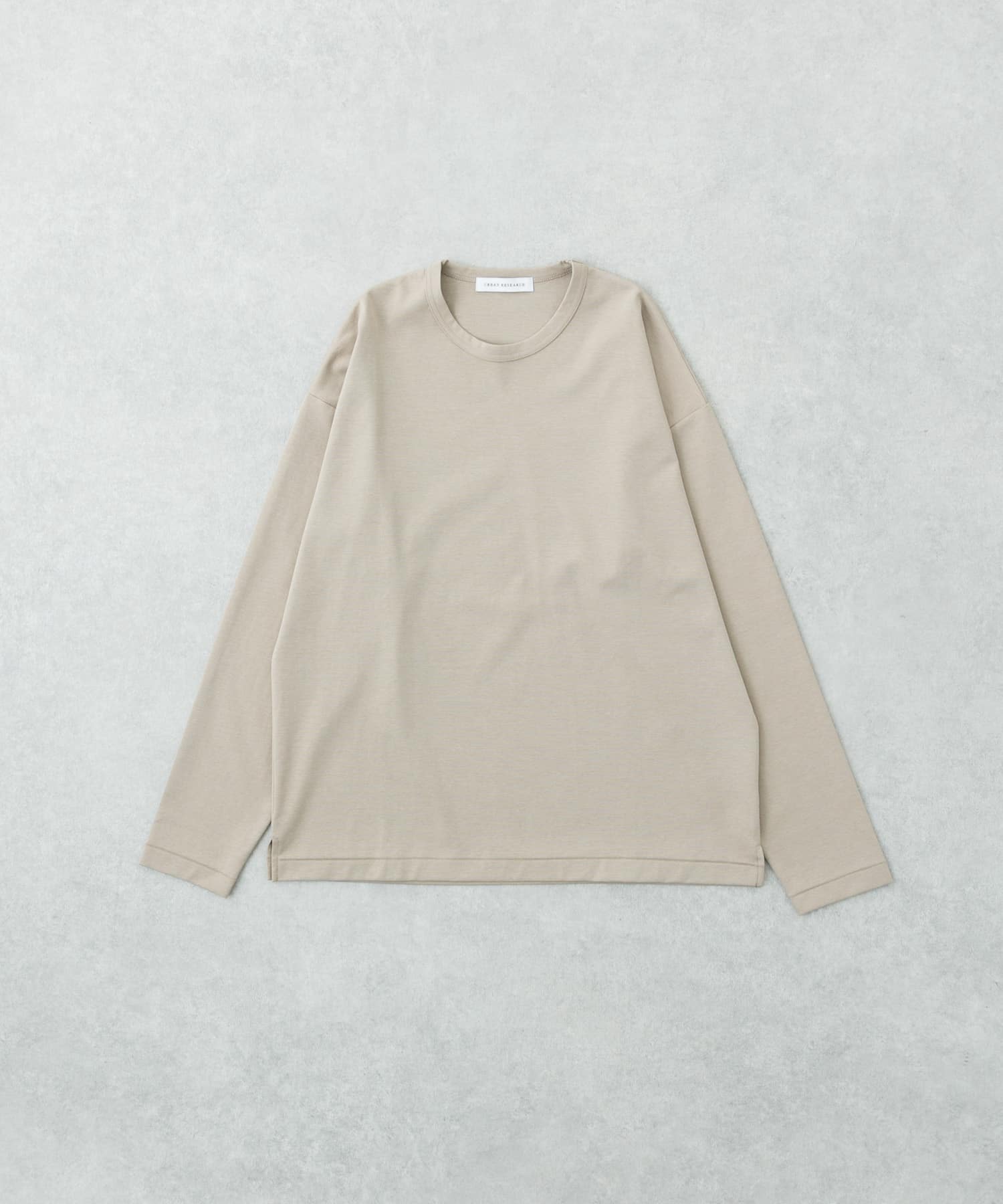 コットンナイロンスムージーロングスリーブ BEIGE S