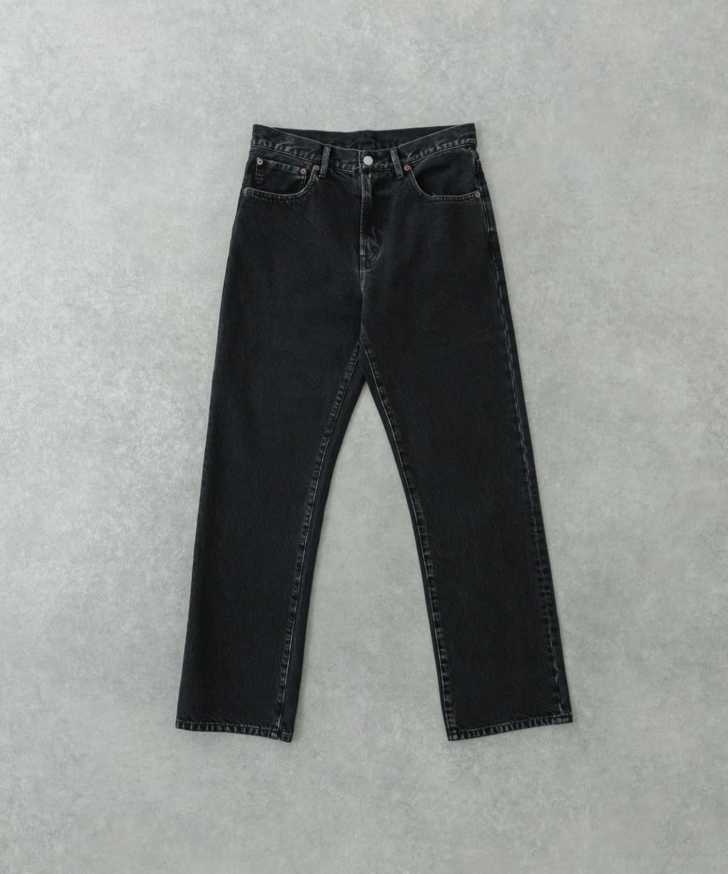 13.5oz DENIM STRAIGHT PANTS BLACK S
