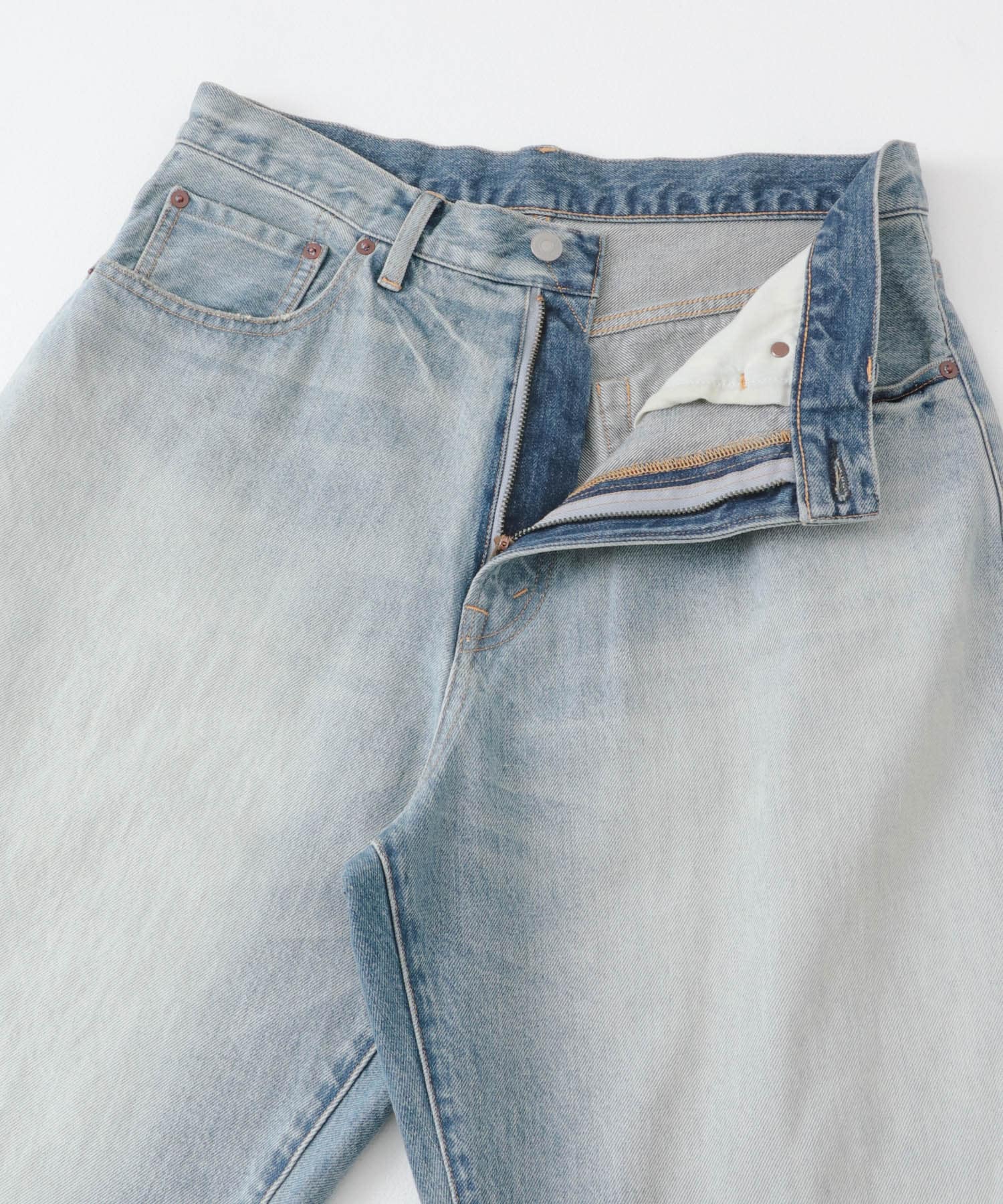 13.5oz DENIM WIDE PANTS LT INDIGO S