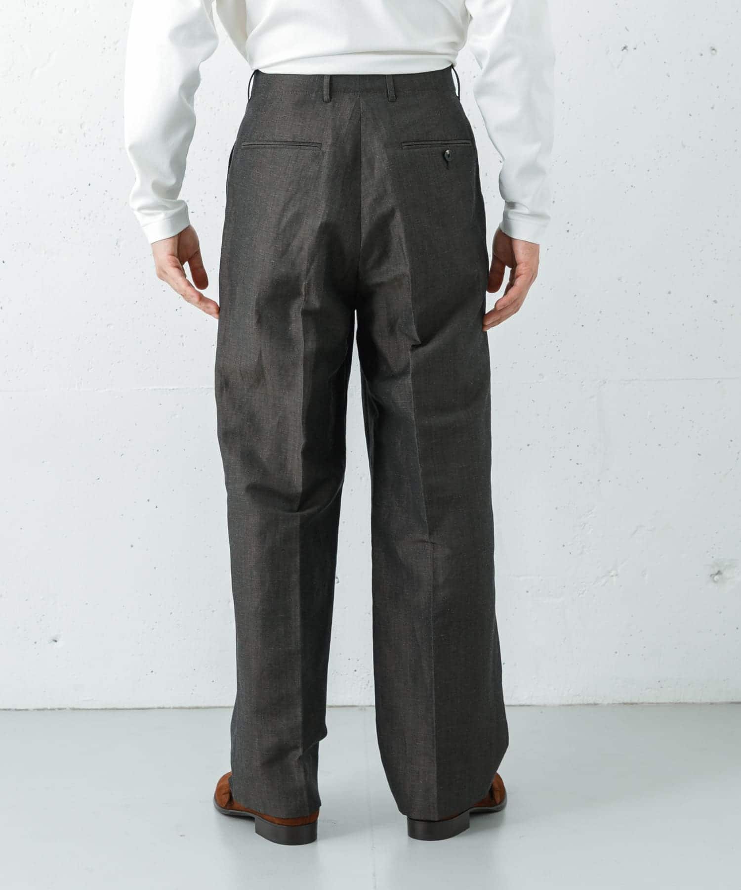 new basic　WOOL LINEN TROUSER BROWN M
