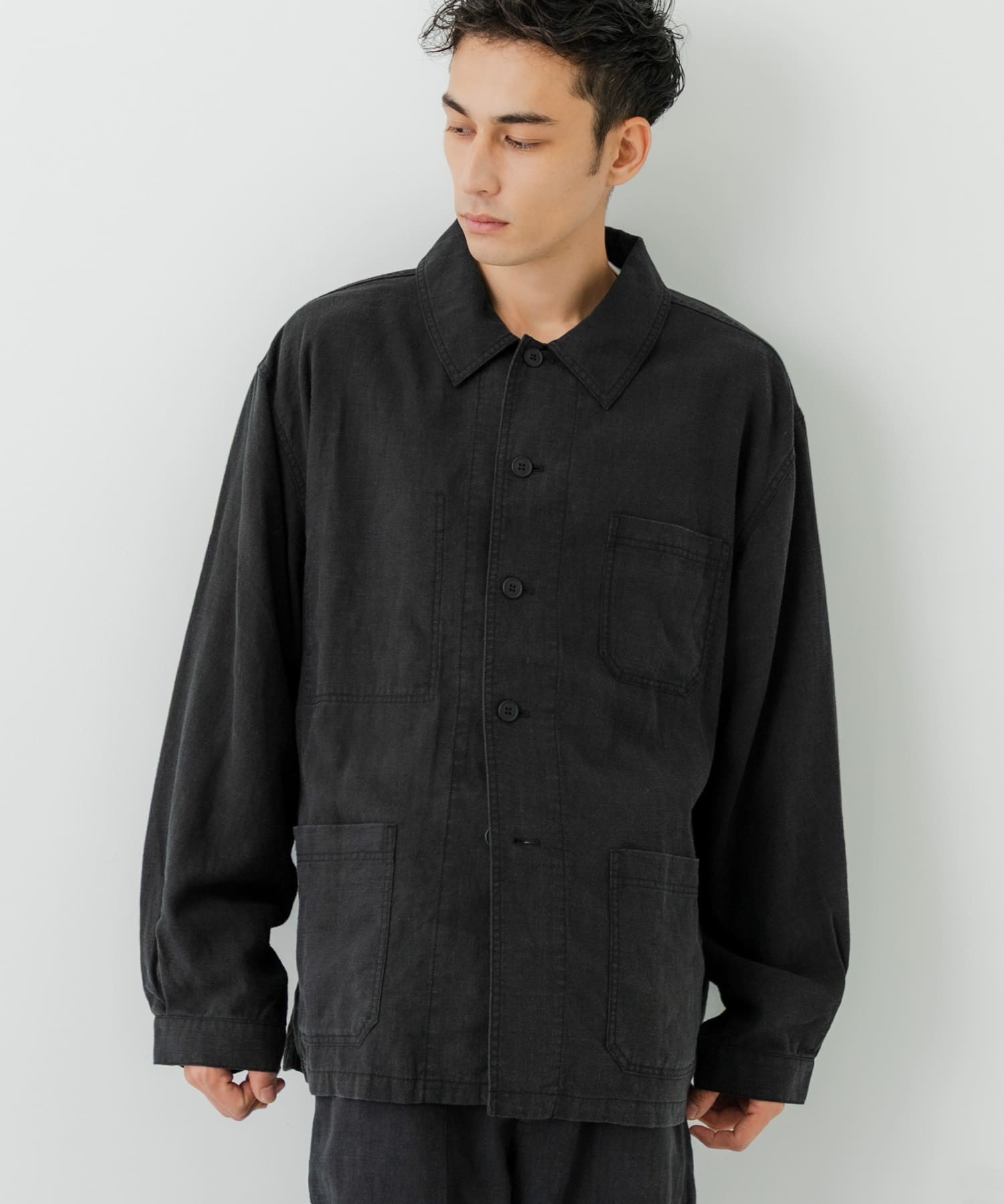 別注』LE VETEMENT ATLANTIQUE×UR ワークジャケット(M BLACK