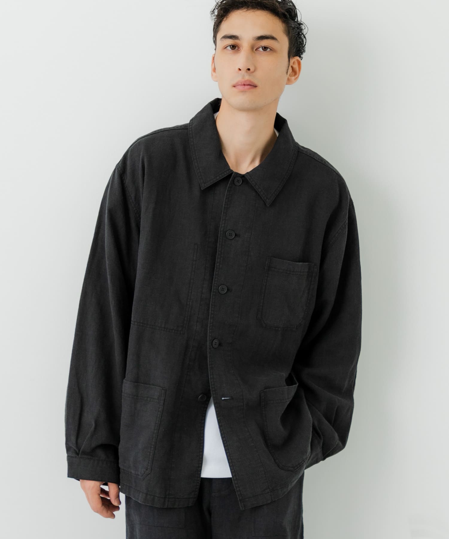 別注』LE VETEMENT ATLANTIQUE×UR ワークジャケット(M BLACK