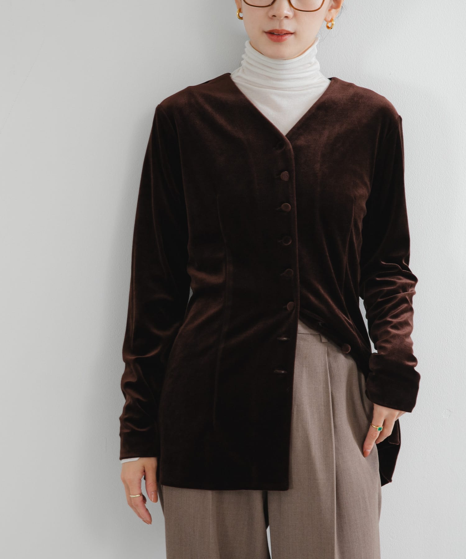 ベロアカーディガン