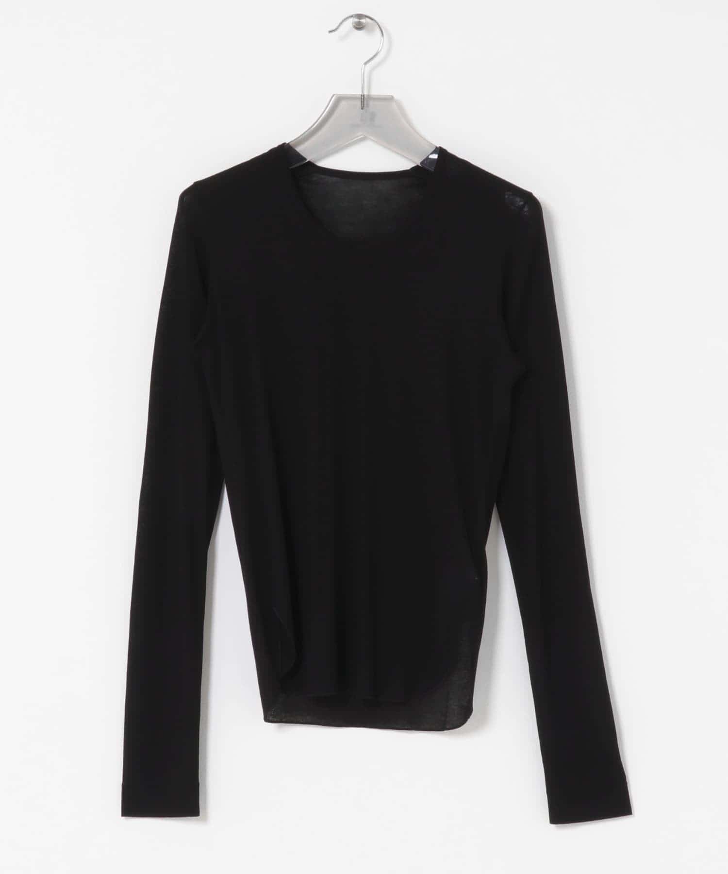 強撚シアーカットソー BLACK FREE