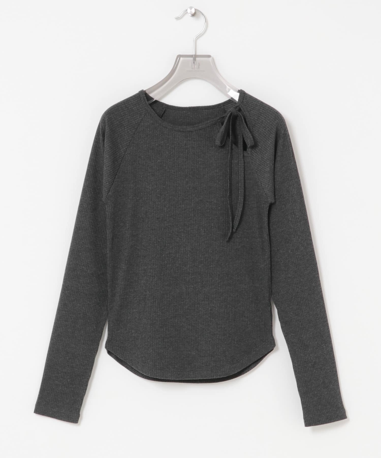 カットアウトリブトップス CHARCOAL FREE