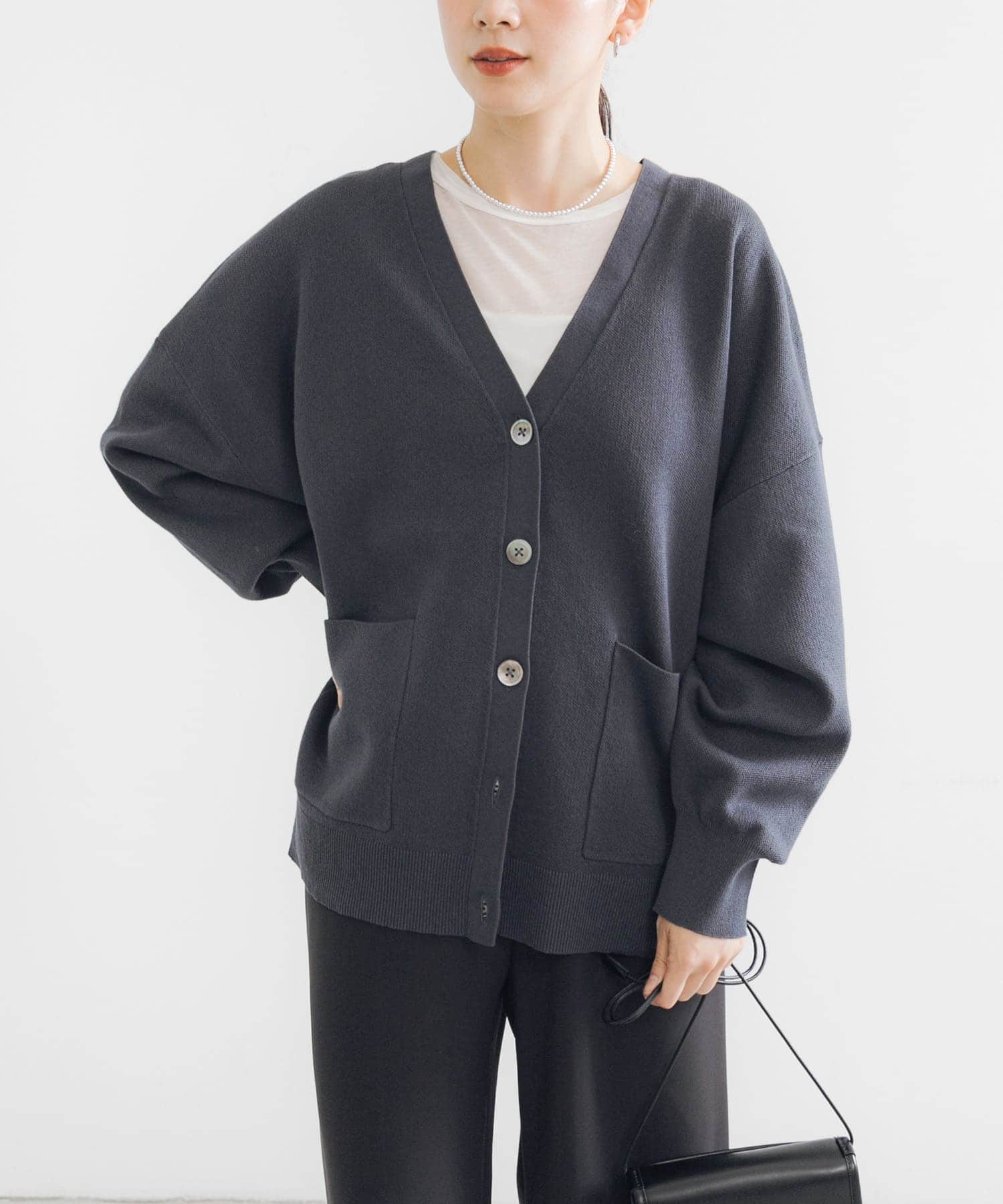 Vネックルーズカーディガン