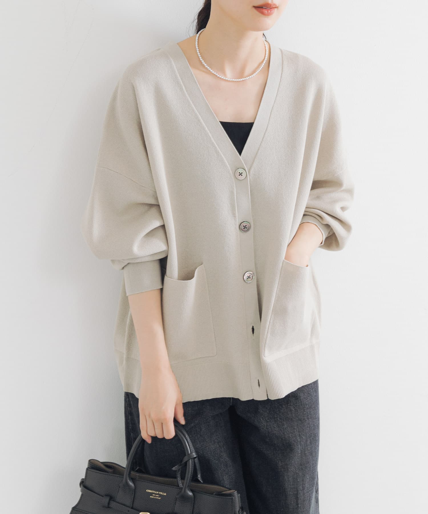 Vネックルーズカーディガン