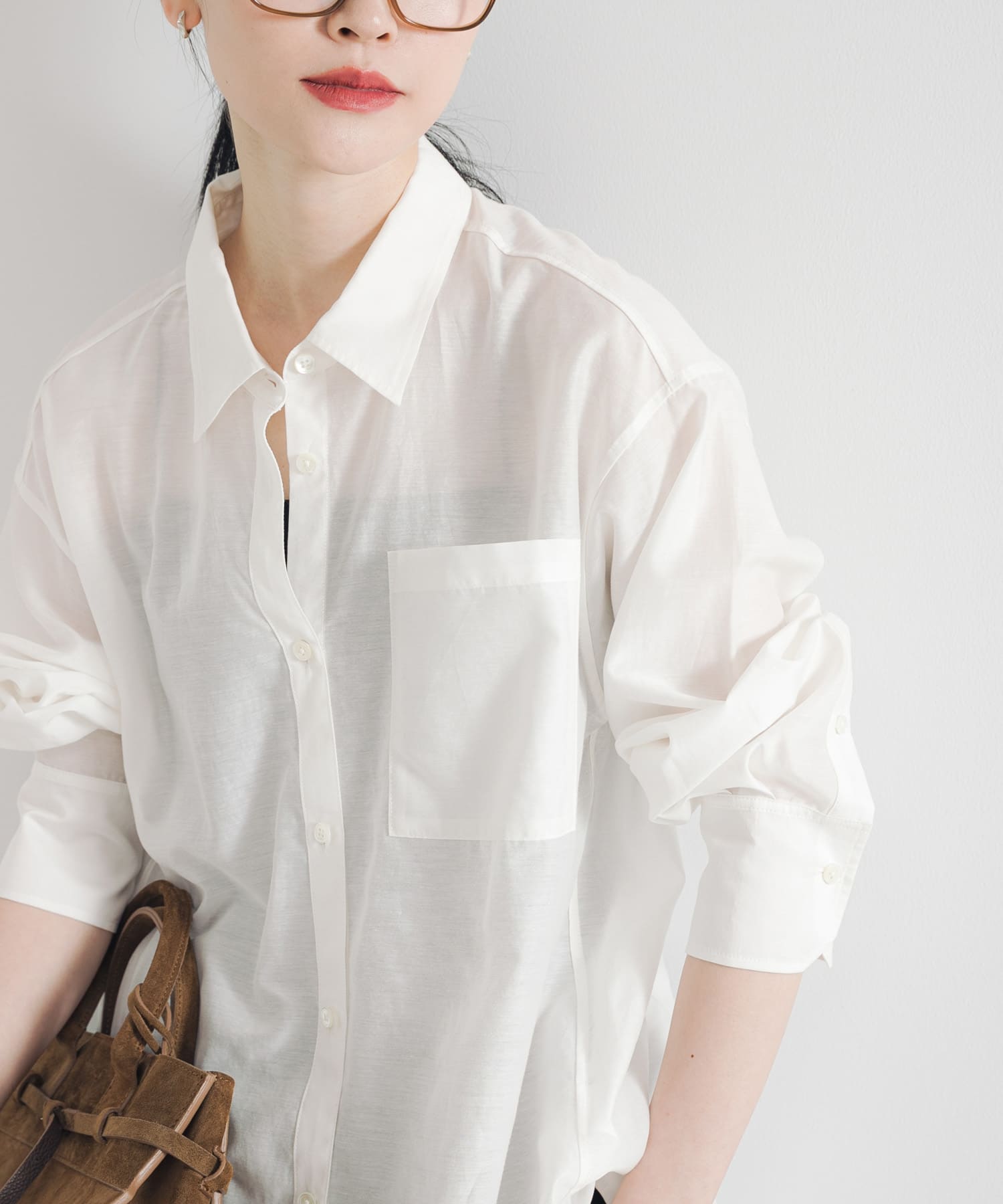 シルクコットンロングシャツ