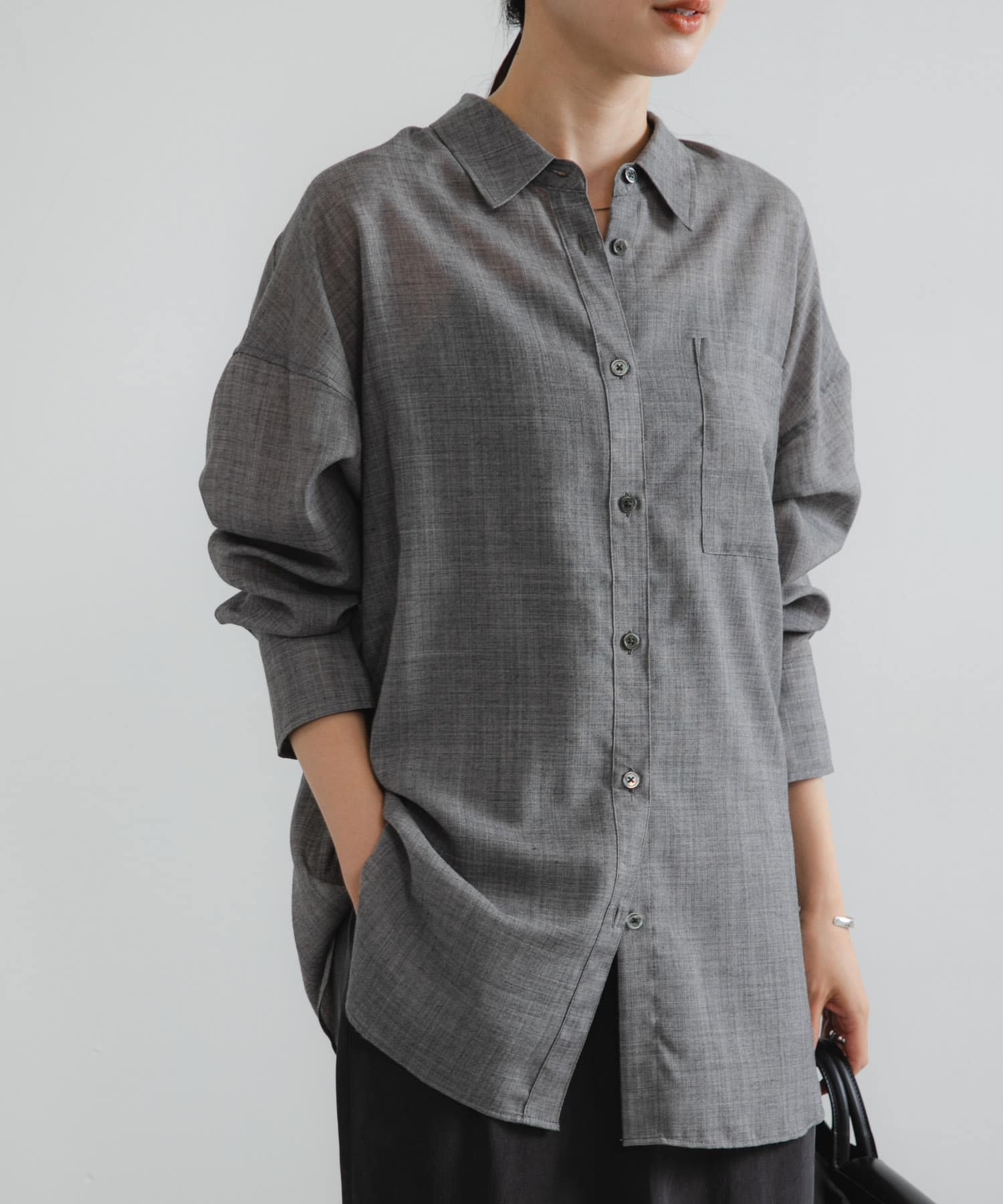 シアーウールレギュラーカラーシャツ