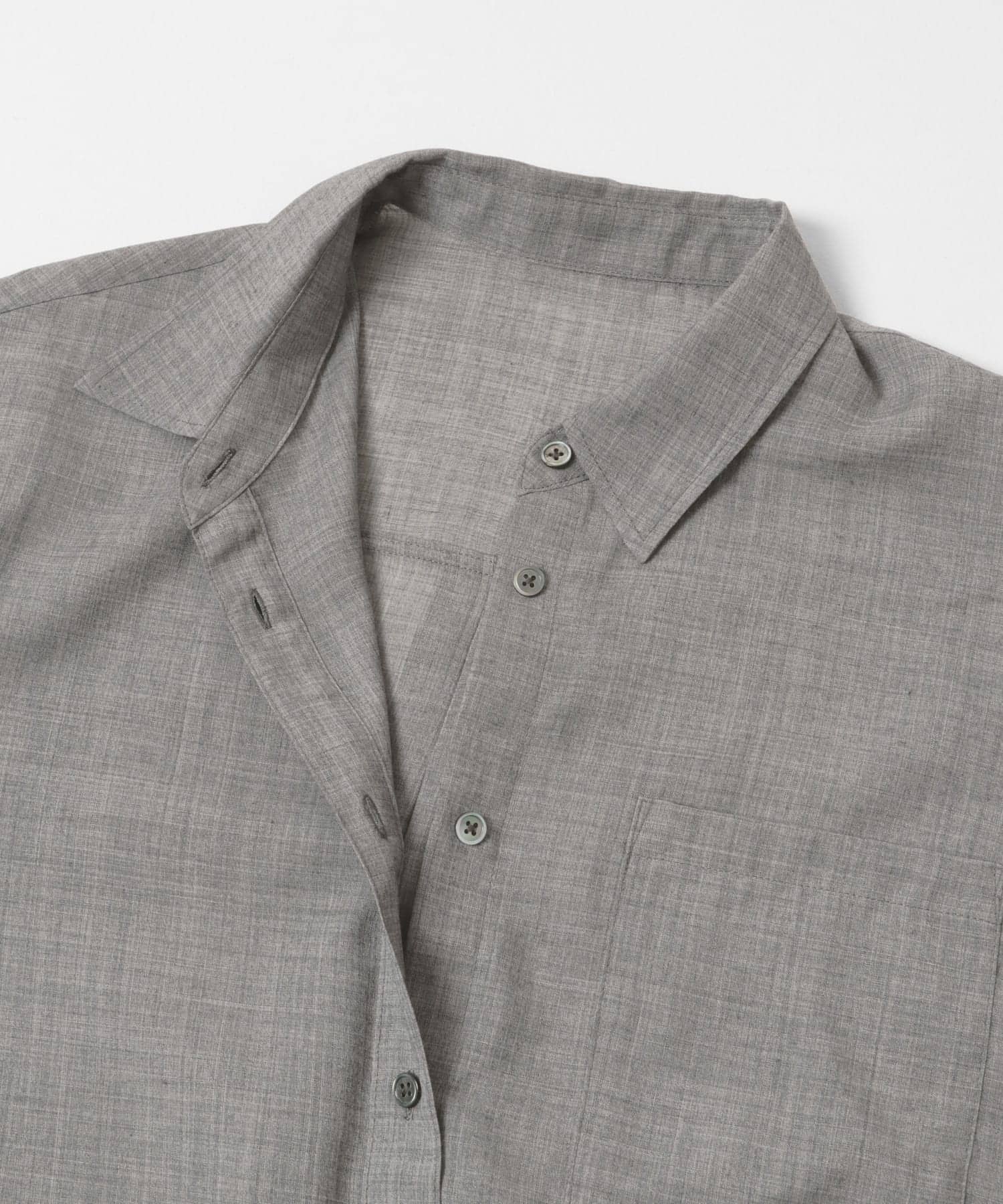 シアーウールレギュラーカラーシャツ TOP GRAY FREE