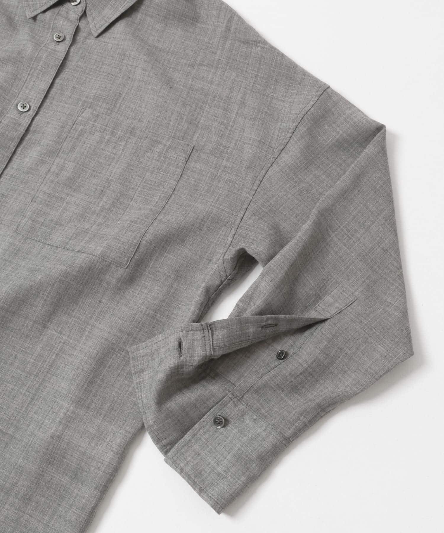シアーウールレギュラーカラーシャツ TOP GRAY FREE