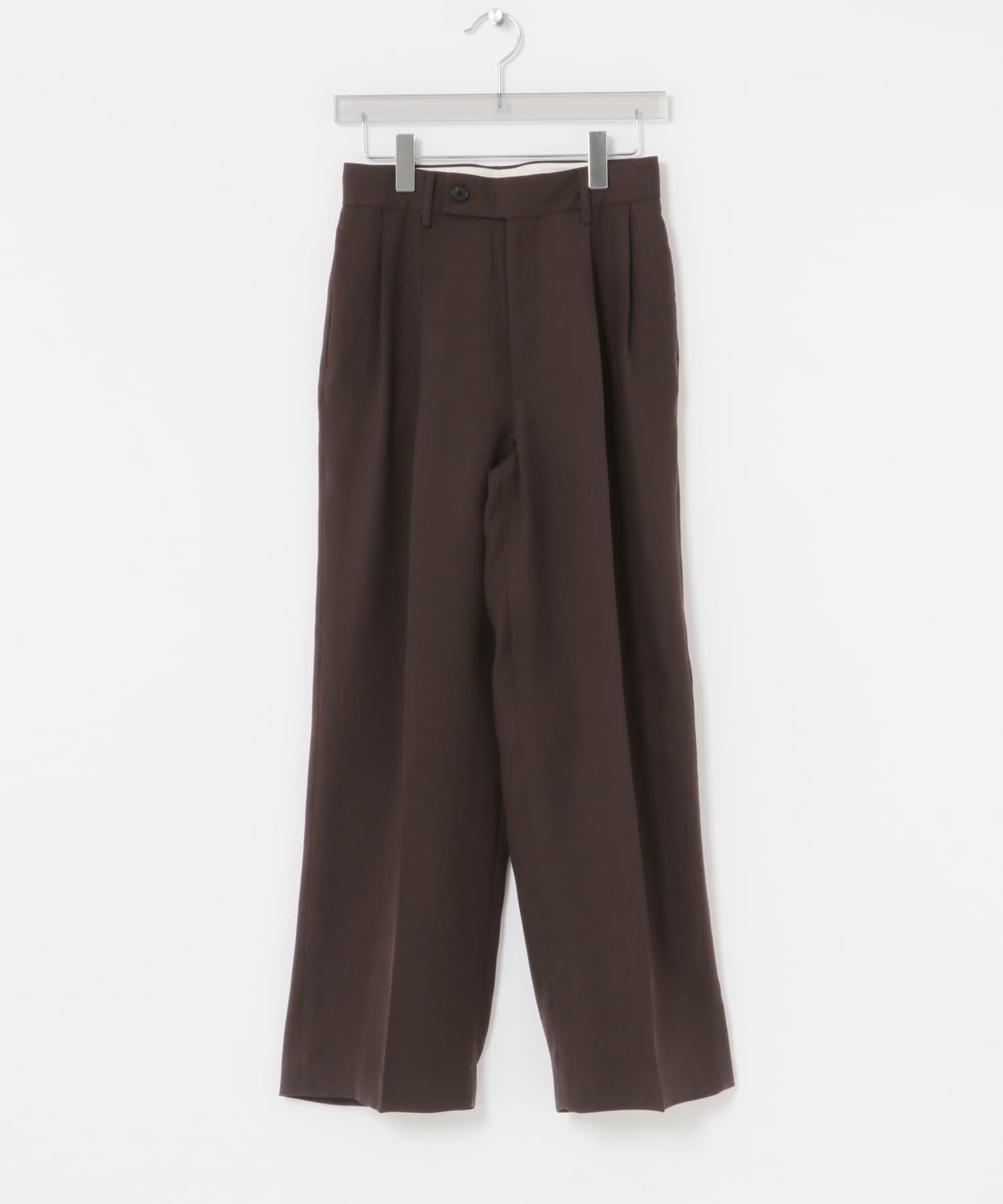 new basic　ダブルクロスキュプラパンツ BROWN 36