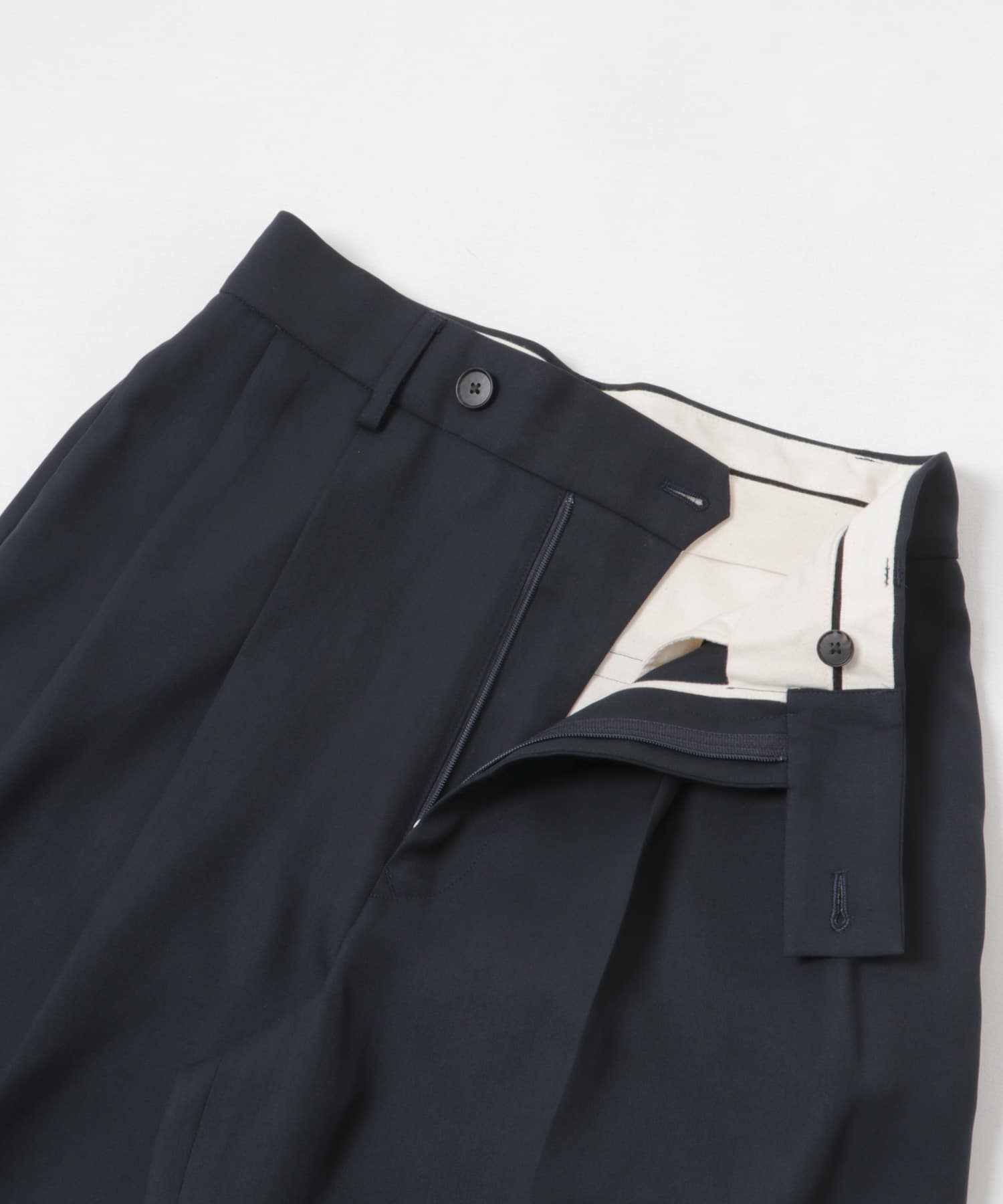 new basic　ダブルクロスキュプラパンツ NAVY 36