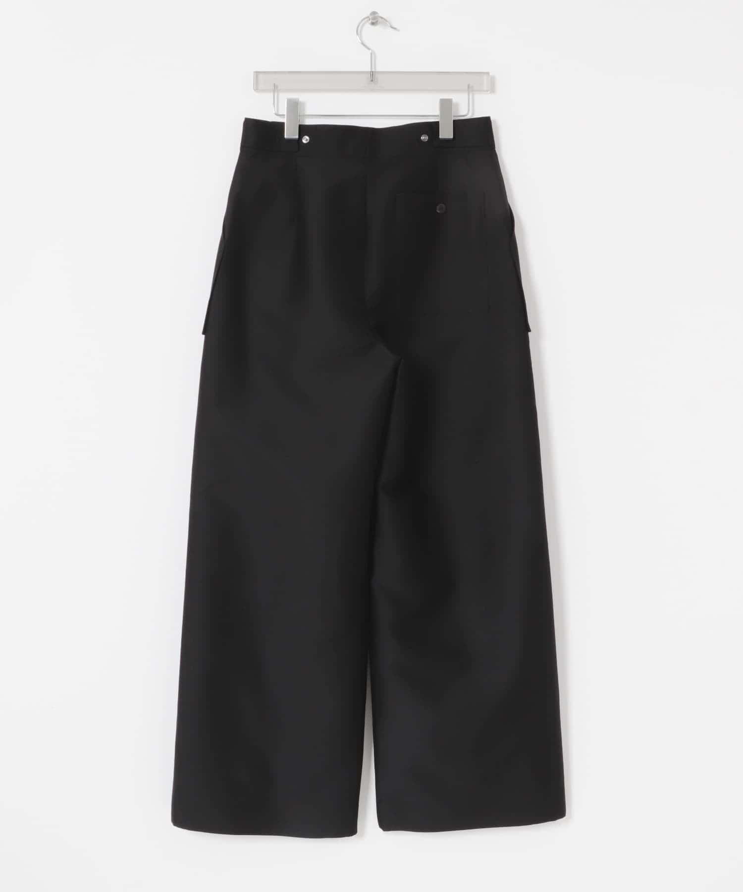 new basic　WOOL SILK WIDE PANTS BLACK 36