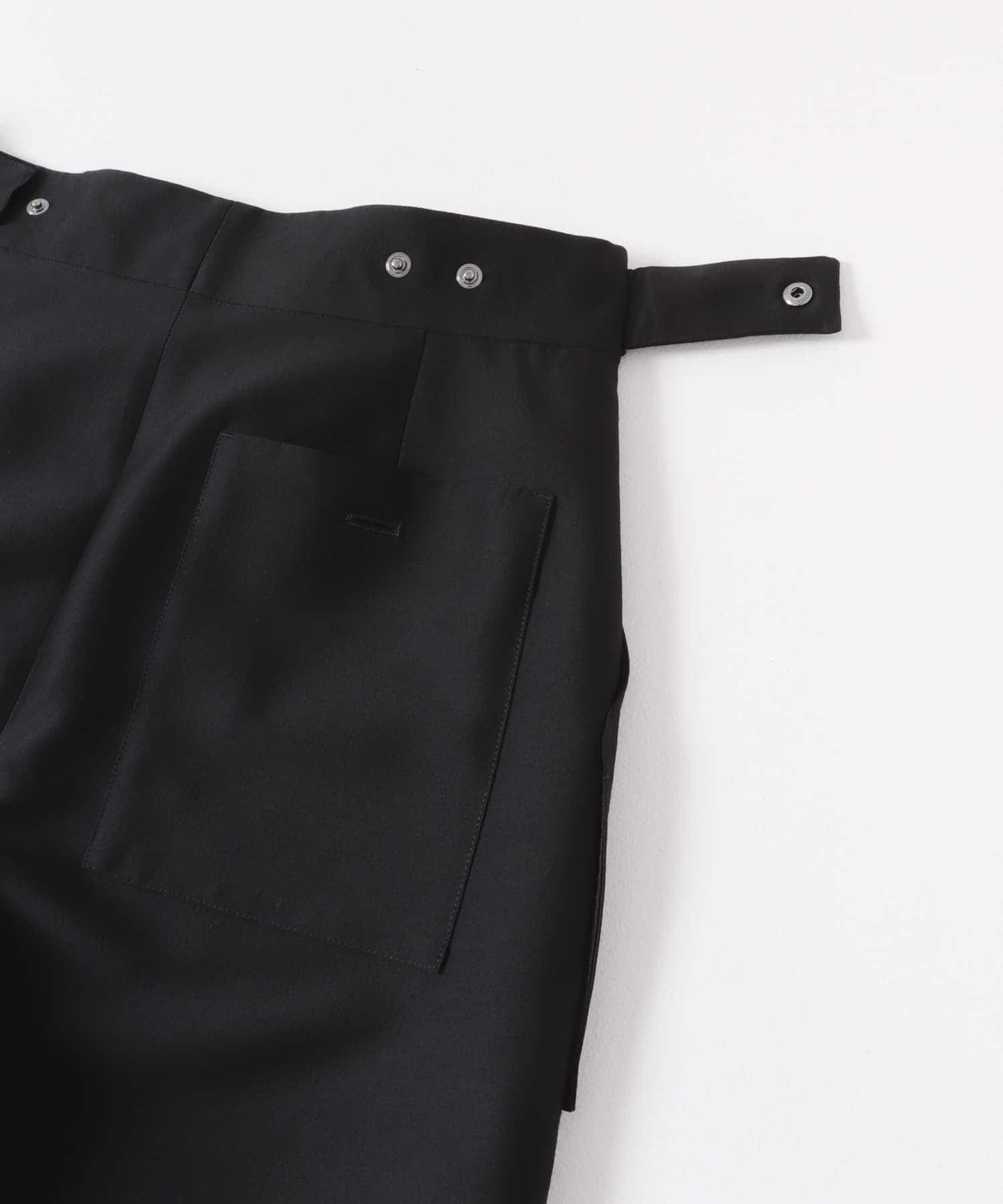 new basic　WOOL SILK WIDE PANTS BLACK 36
