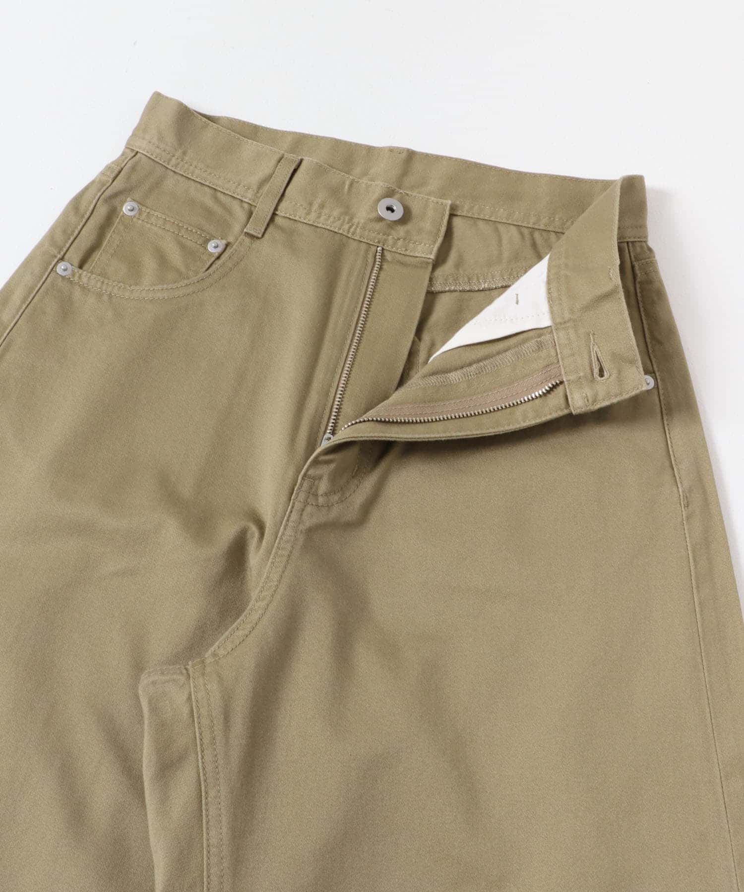 コットンサテンカットオフカーブパンツ BEIGE 36