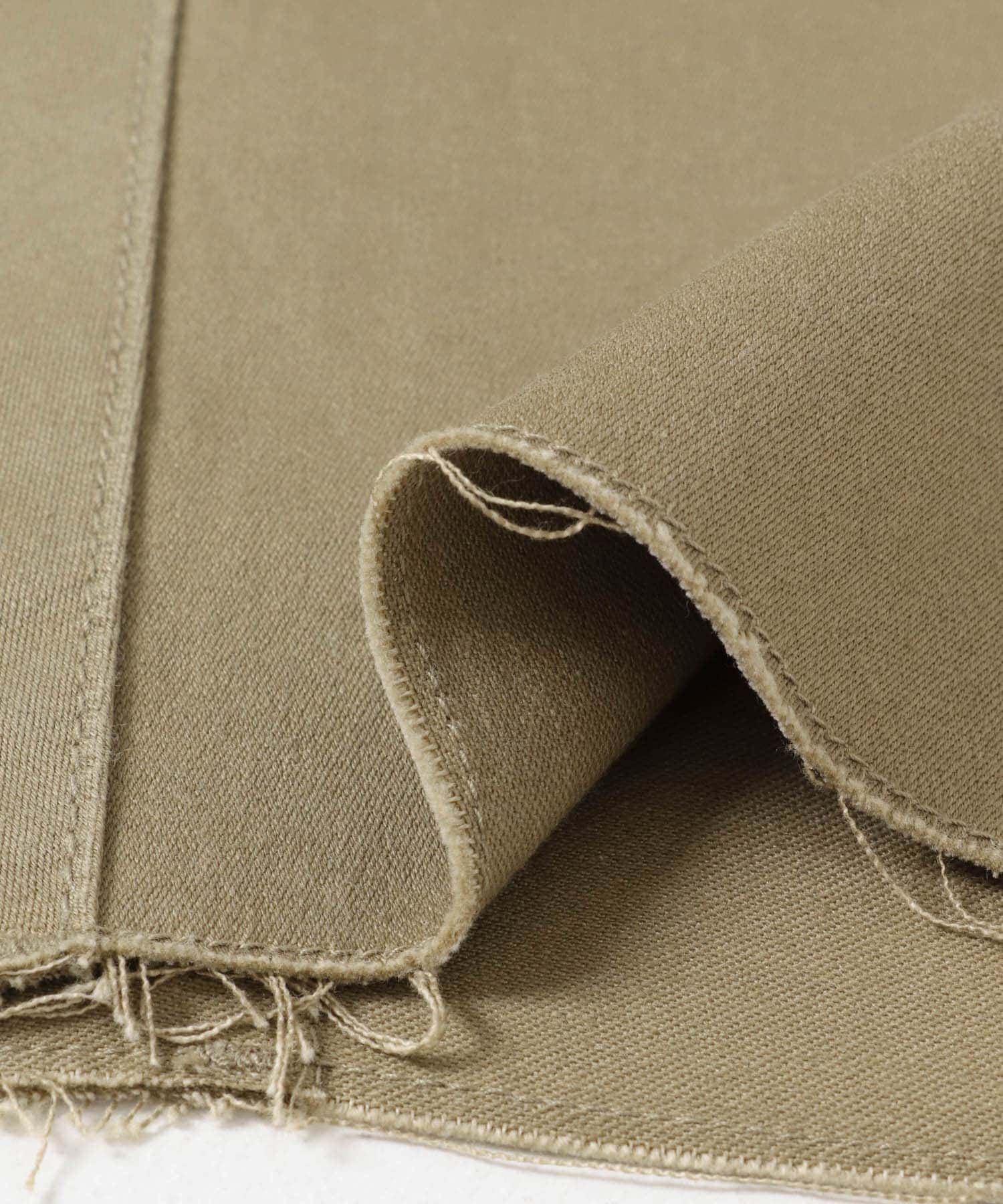 コットンサテンカットオフカーブパンツ BEIGE 36