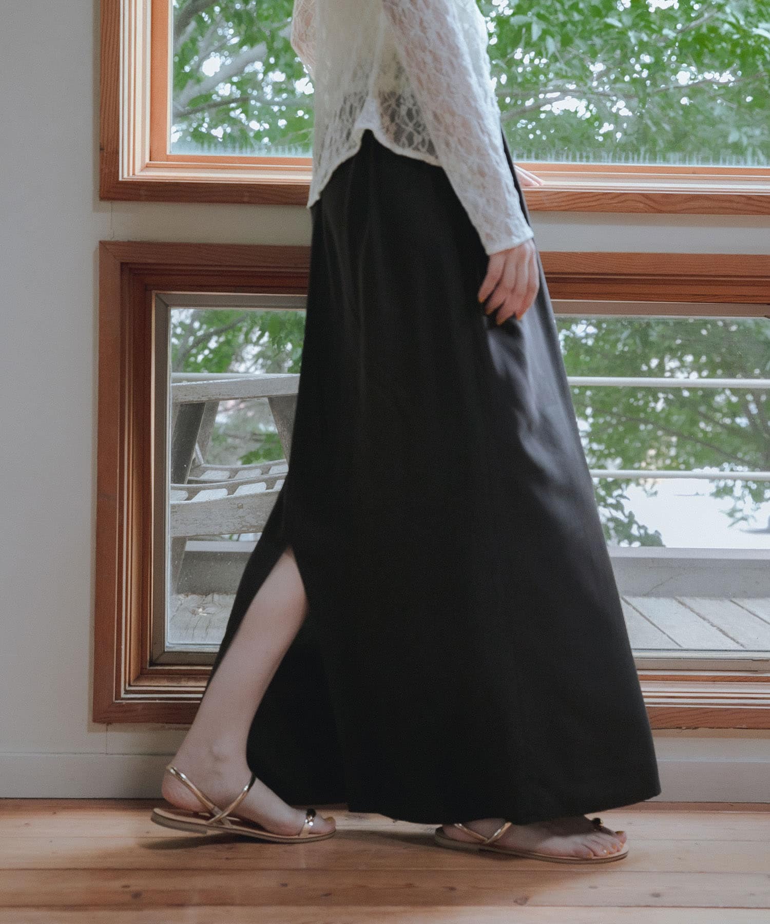 キュプラレーヨンギャザーIラインスカート