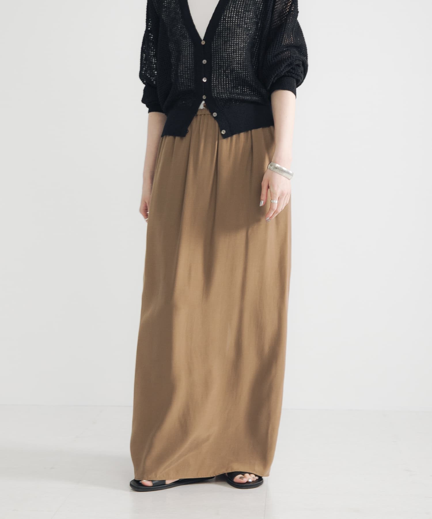 キュプラレーヨンギャザーIラインスカート