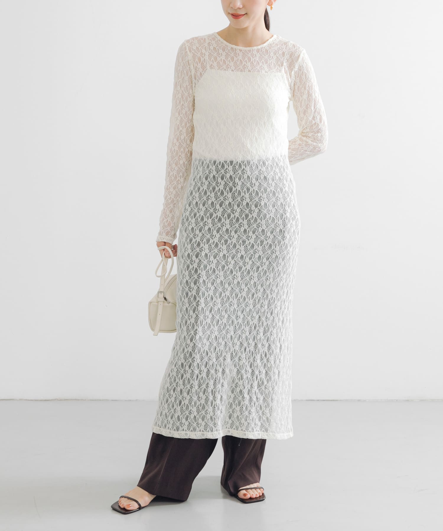 ストレッチレースカットワンピース OFF FREE