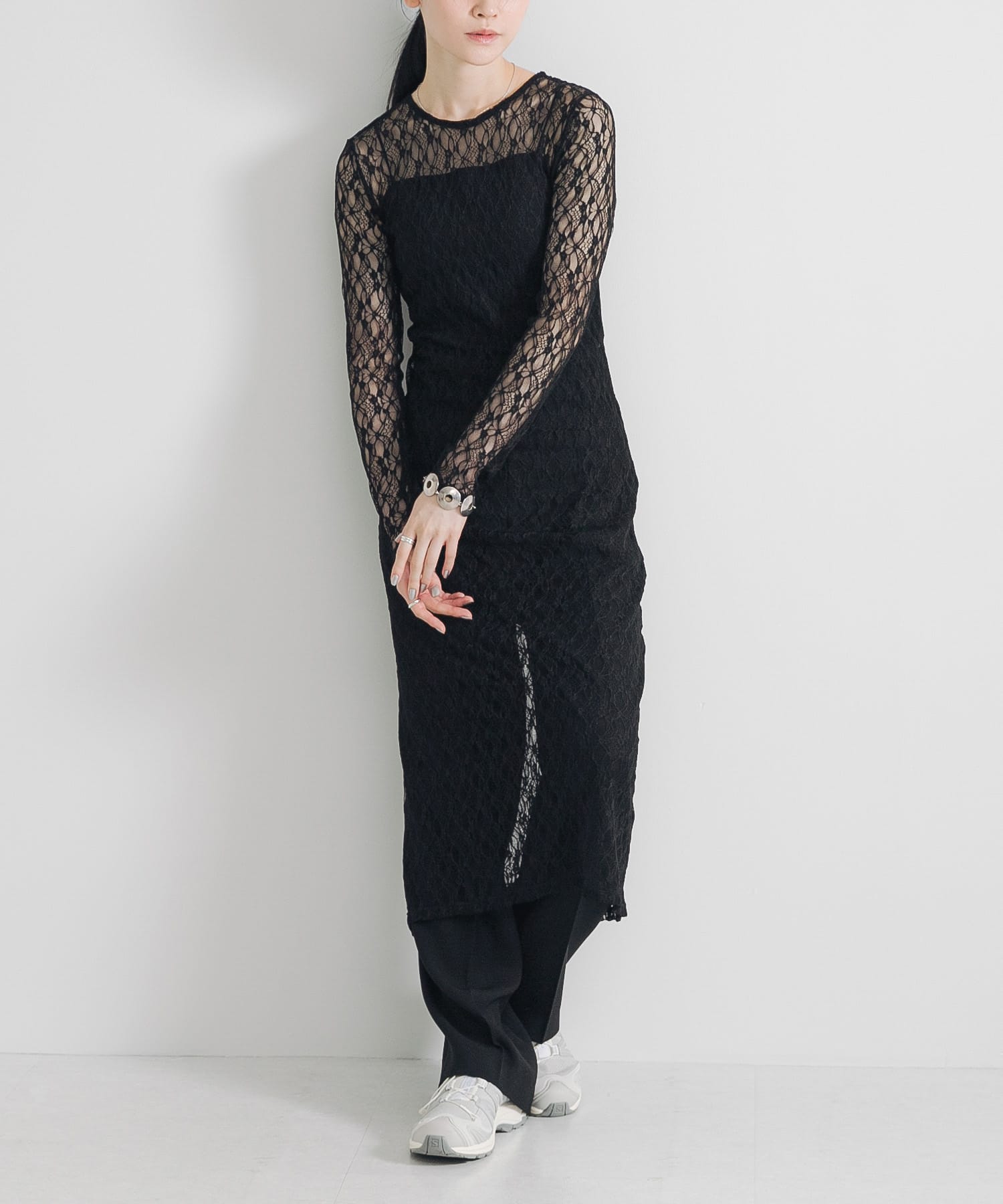 ストレッチレースカットワンピース