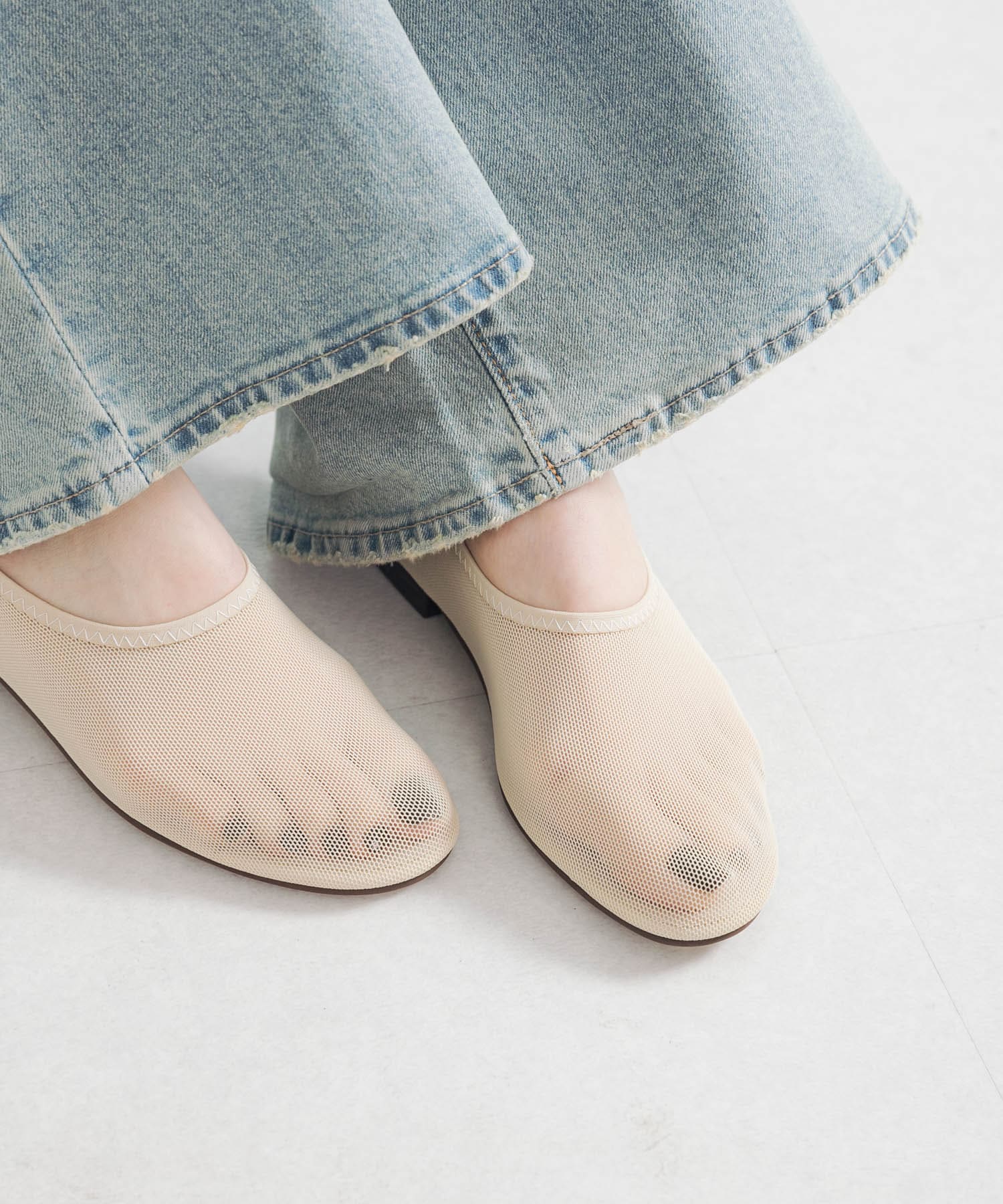 メッシュシアーバレーシューズ BEIGE 36
