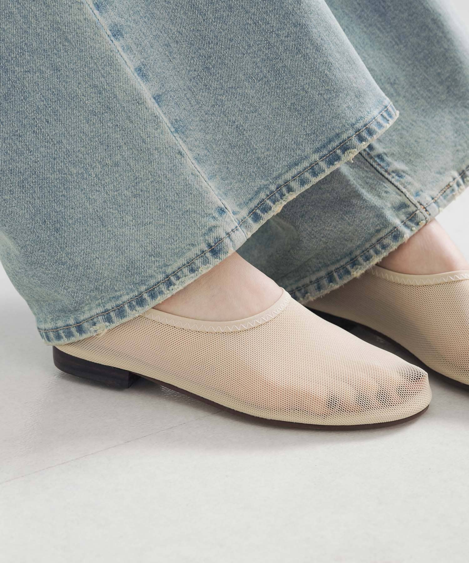メッシュシアーバレーシューズ BEIGE 36